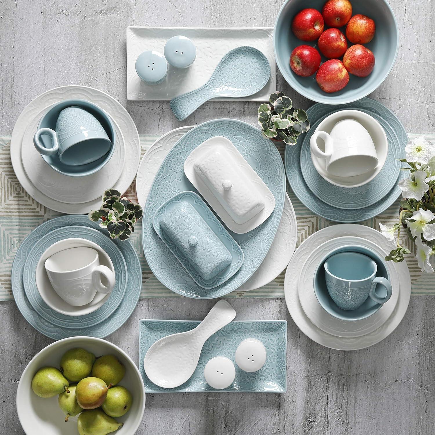 Gibson Elite Alemany 16-Piece Dinnerware Set - Aqua