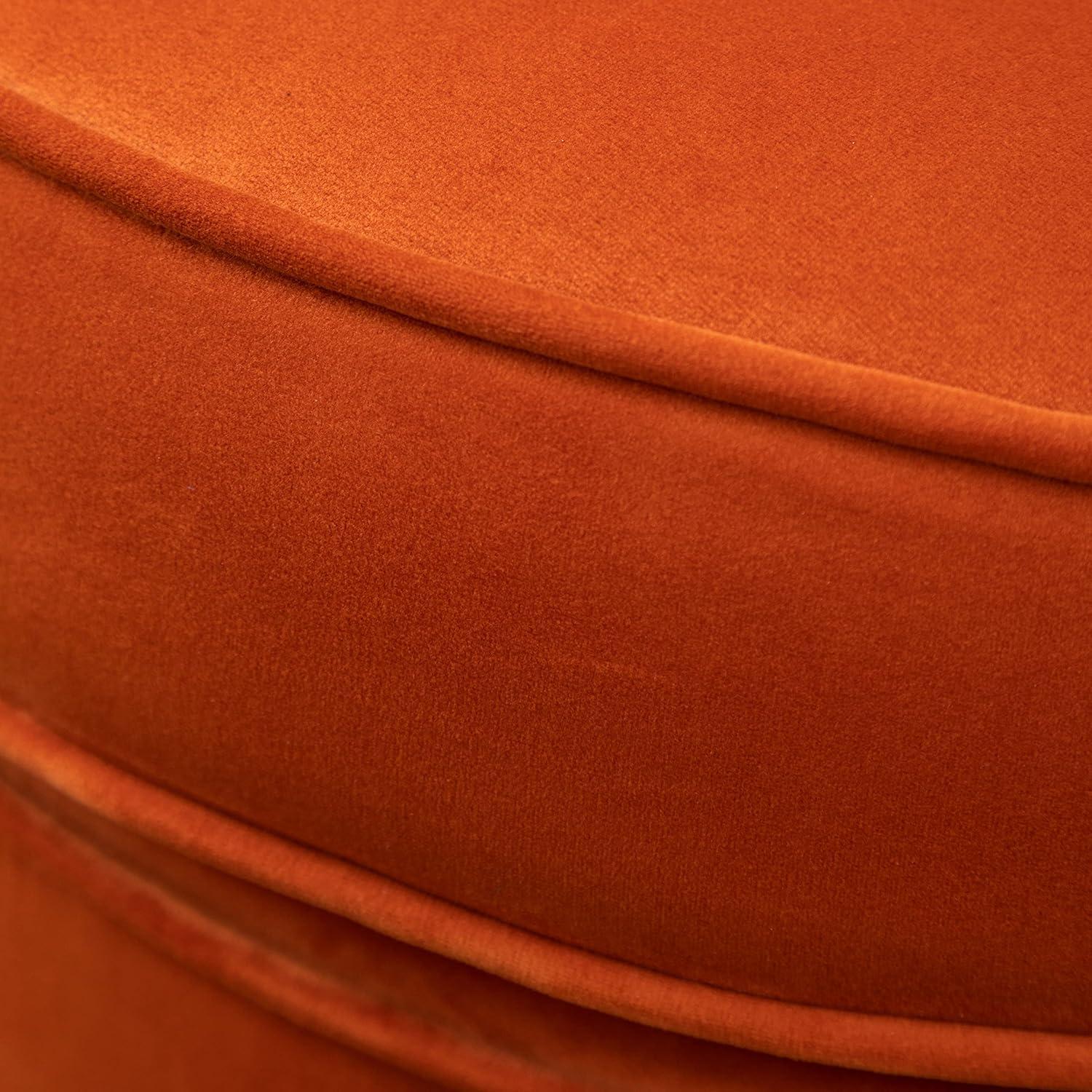 Wania Contemporary Velvet Swivel Chair in Orange