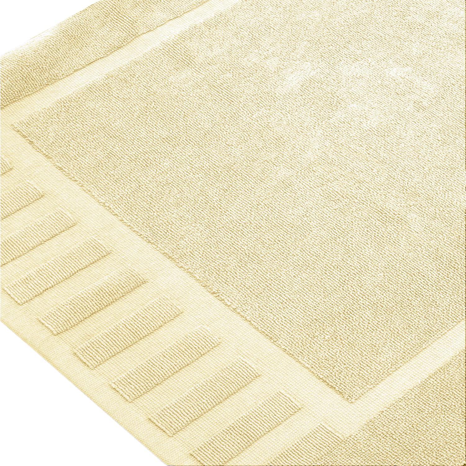 White Classic Cotton Bath Mat Floor Towel [Not a Rug] 2-Pack - 22x34" Beige
