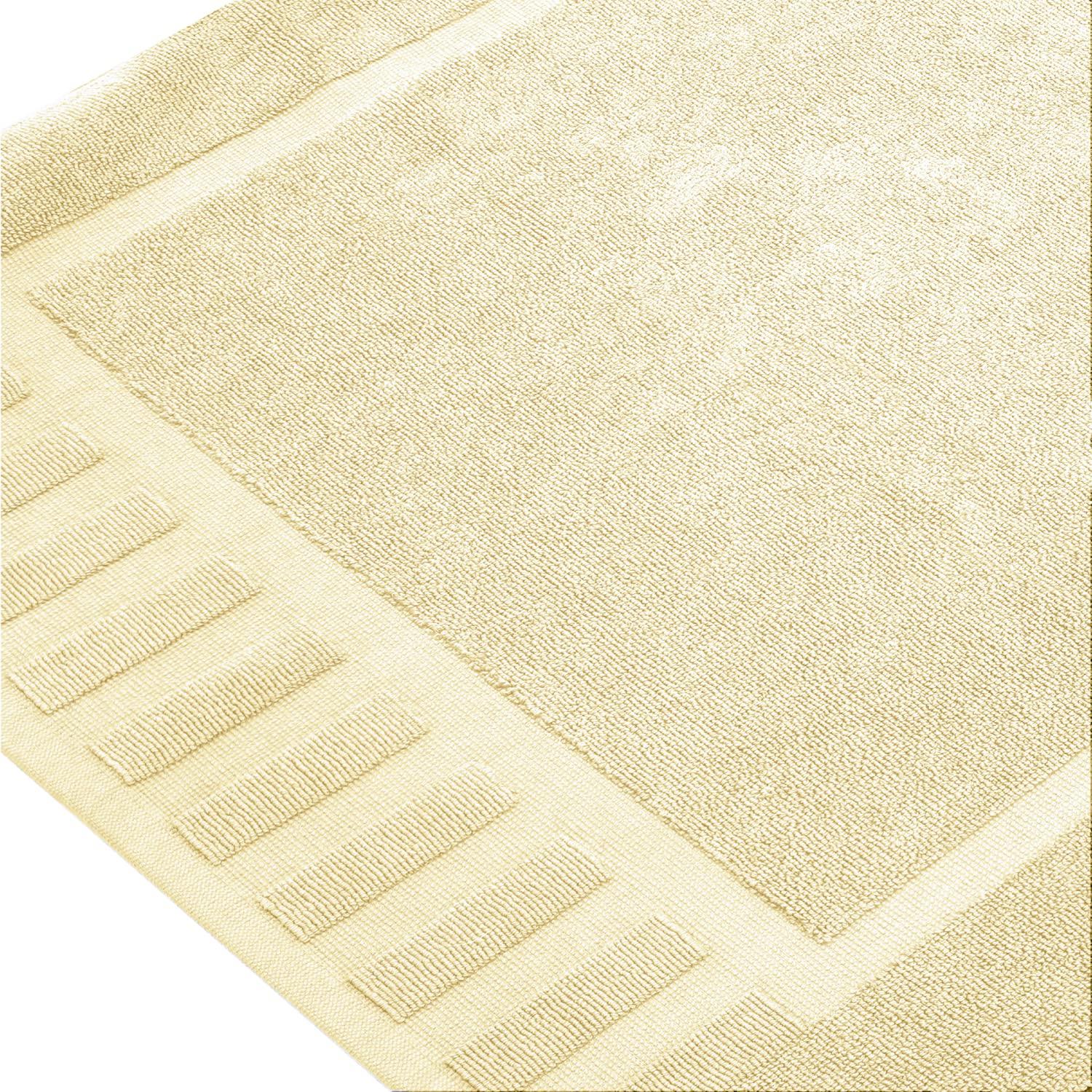 White Classic Cotton Bath Mat Floor Towel [Not a Rug] 2-Pack - 22x34" Beige