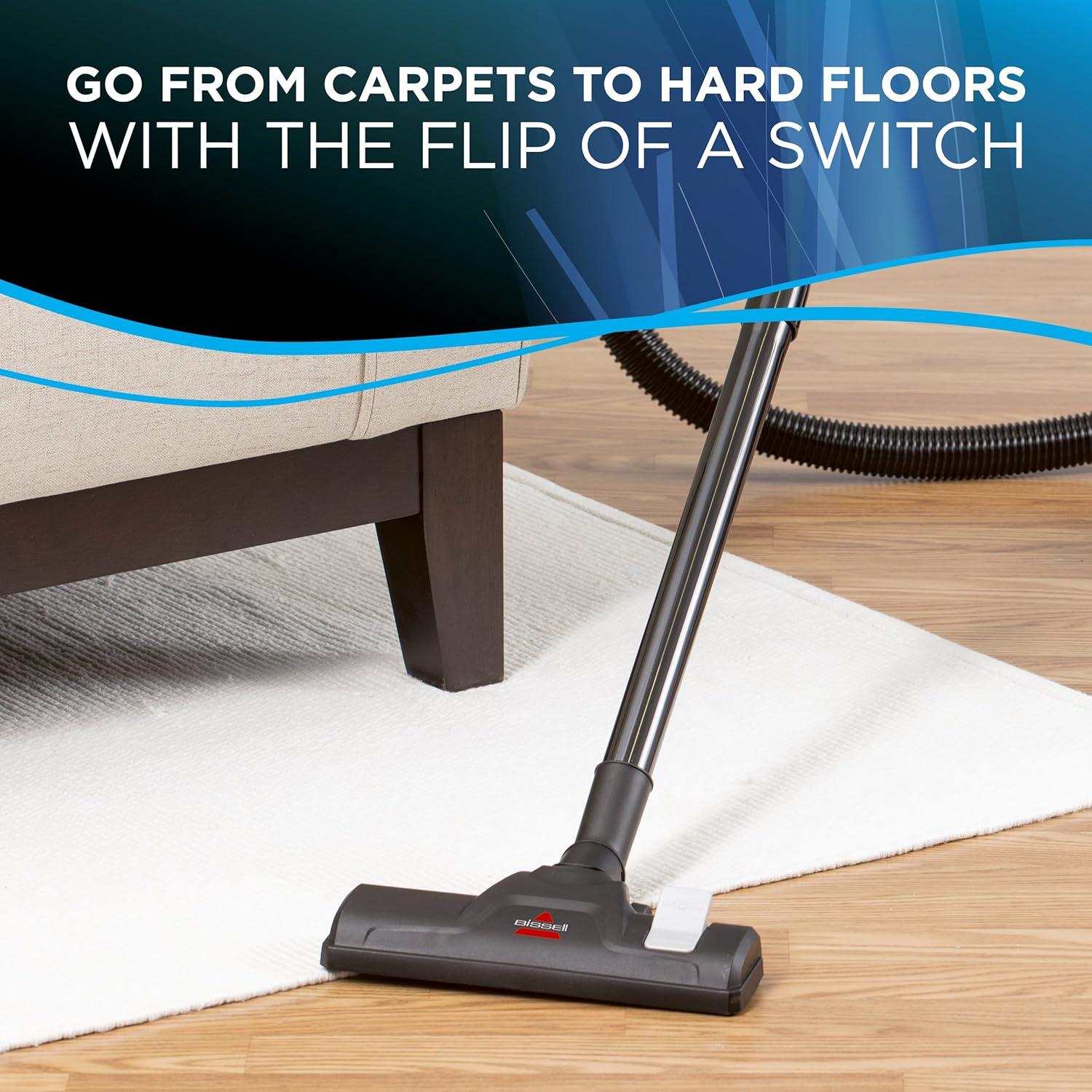 BISSELL Zing Bagless Canister Vacuum - 2156A: Lightweight Electric Cleaner, Multi-Surface, Automatic Cord Rewind