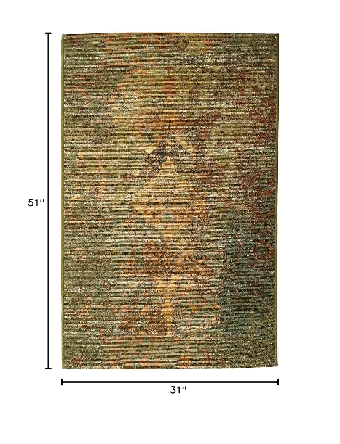 Liora Manne Marina Kermin Indoor/Outdoor Rug Green 2'7" x 4'3"