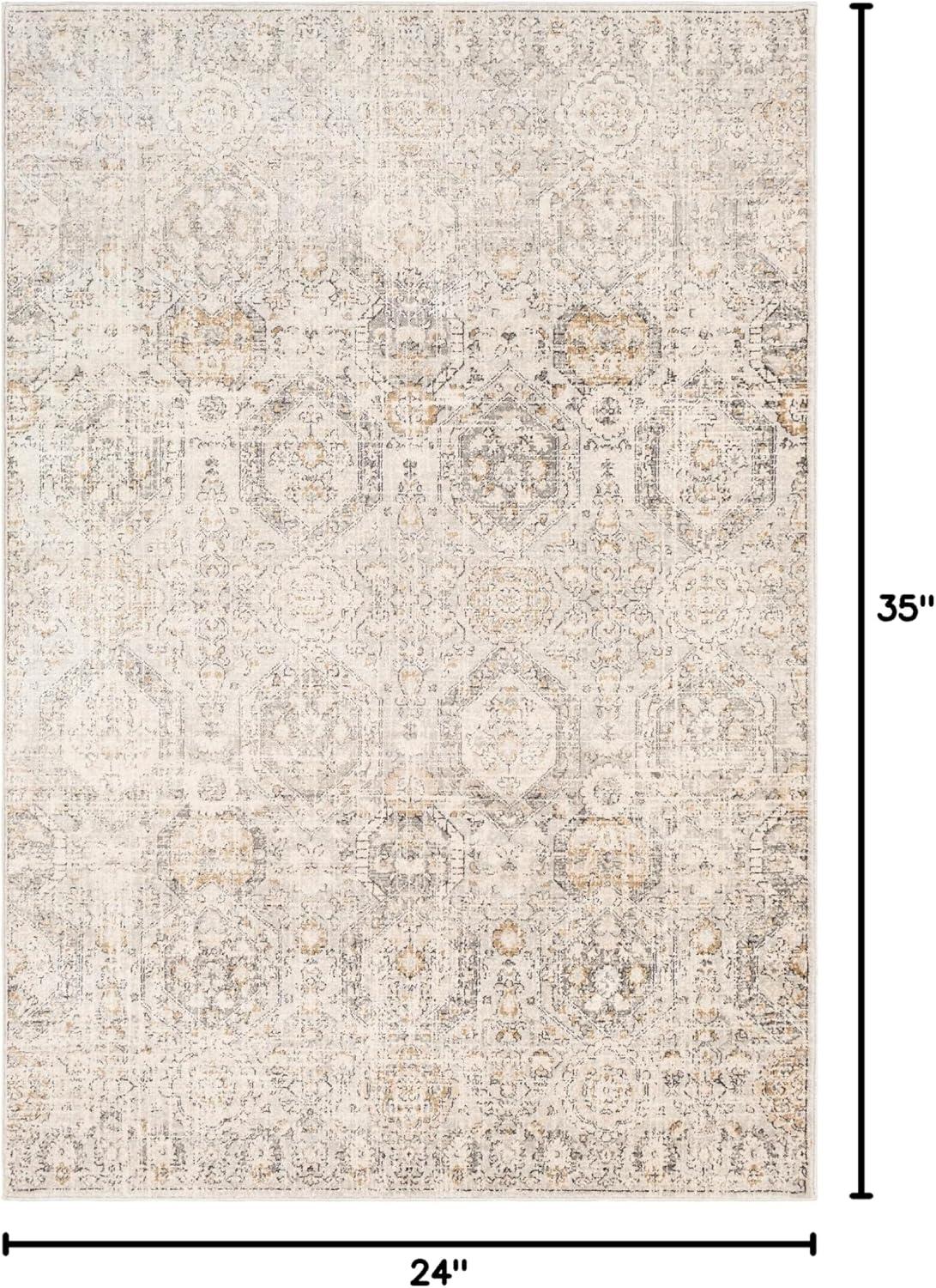 Geelbroek Traditional Tan and Ivory Polypropylene Area Rug