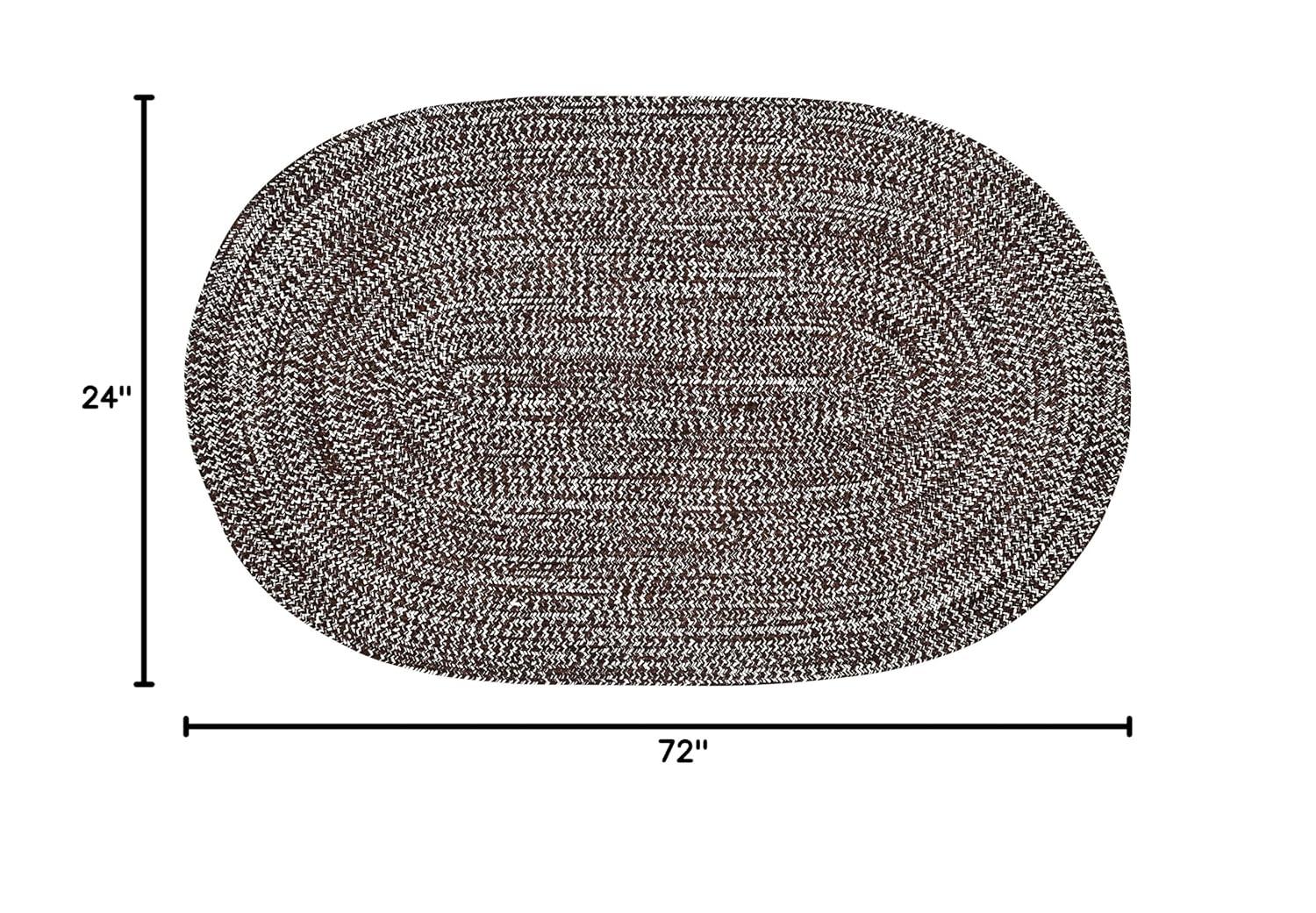 24" x 72" Chenille Tweed Collection Black & Gray Reversible Indoor Area Utility Runner Rug - Better Trends