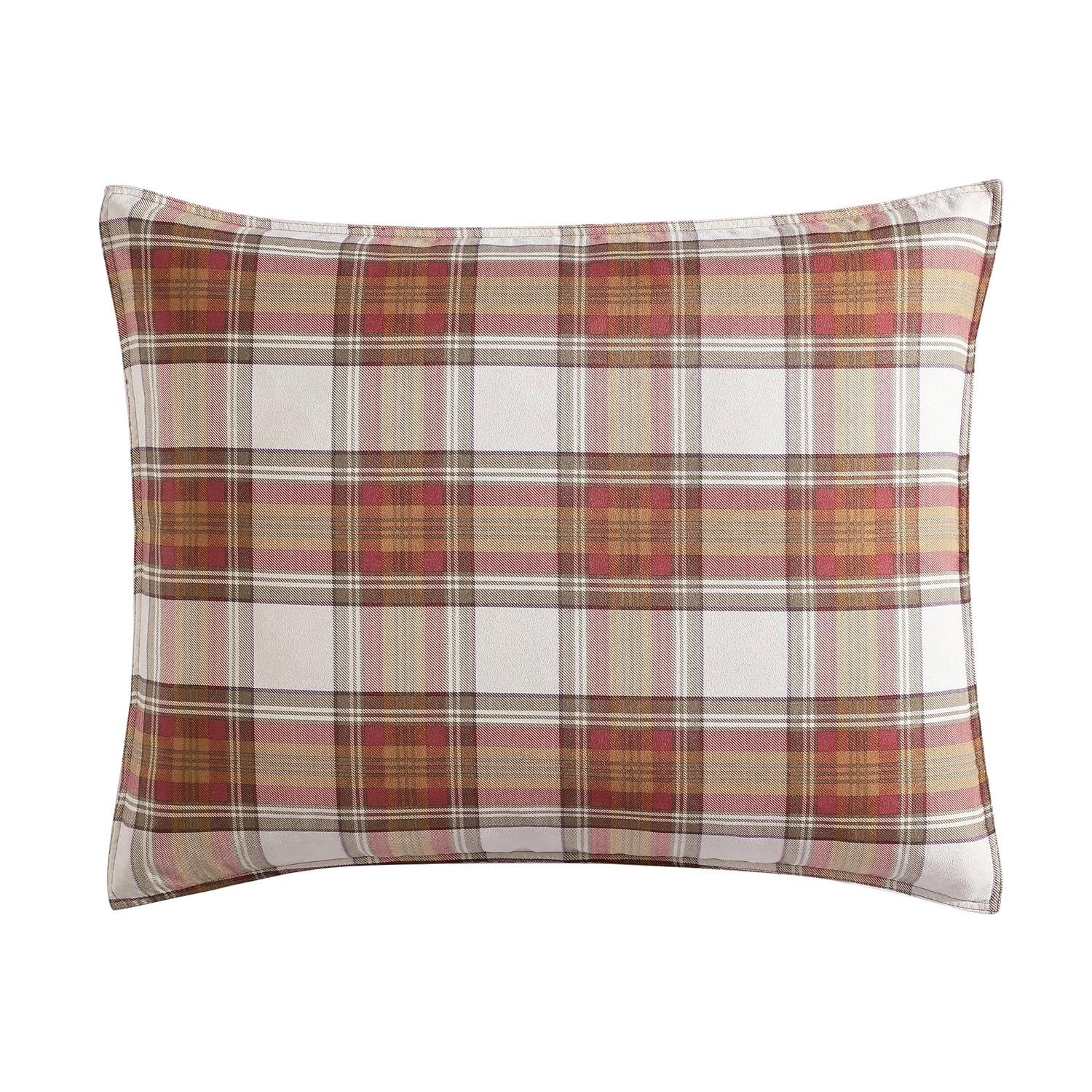 Eddie Bauer - Queen Duvet Cover Set, Reversible Cotton Bedding with Matching Shams, Stylish Luxurious Bedding Set (Edgewood Red, Queen)