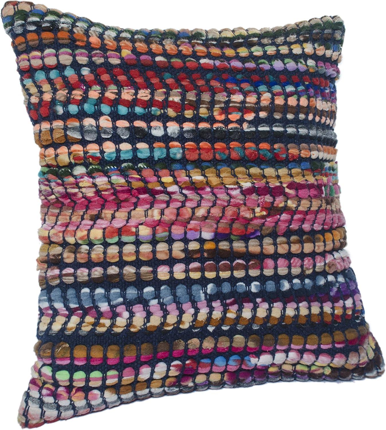 LR Home Nomad 20" x 20" Rainbow Striped Cotton Blend Adult Decorative Throw Pillow