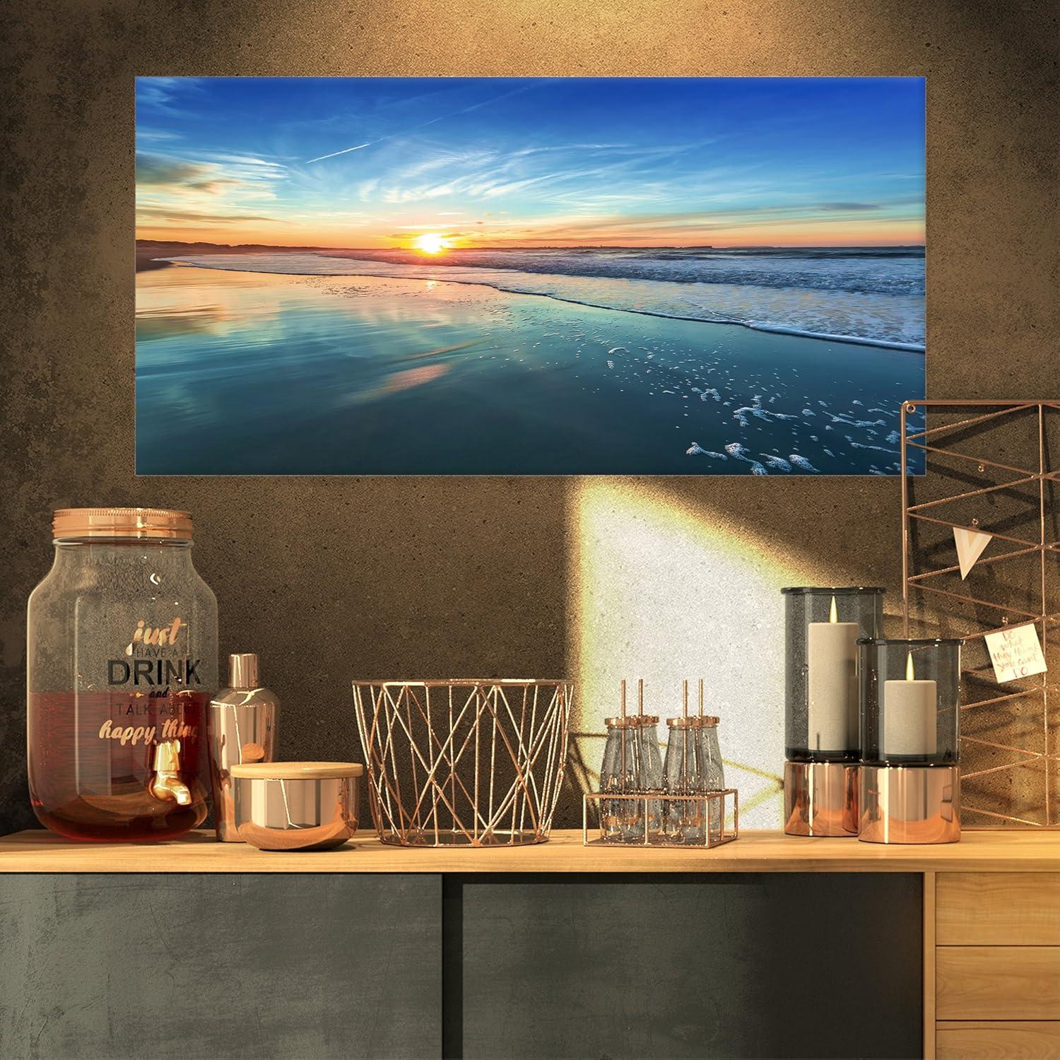 Highland Dunes Seascape " Seashore With Distant Sunset "