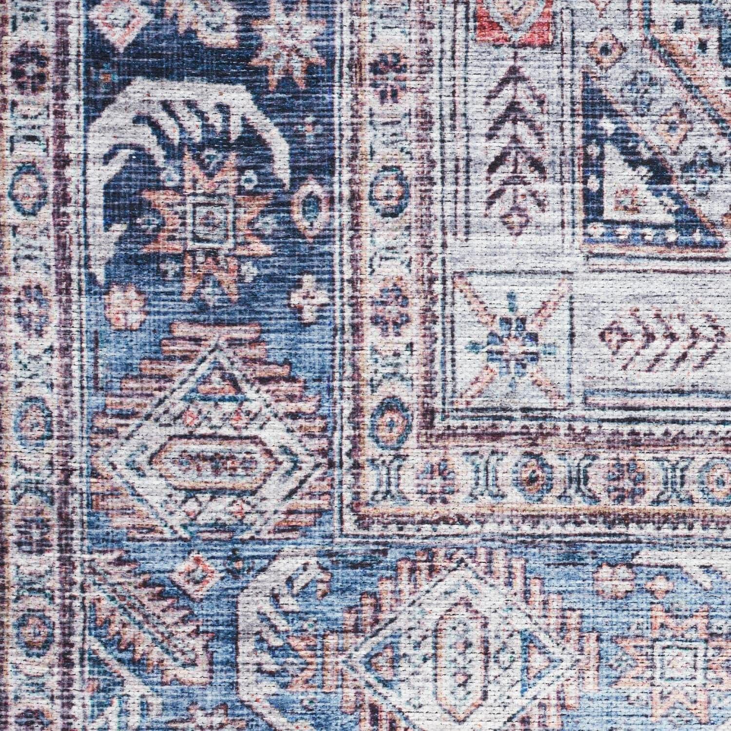 Nourison Washable Brilliance 7'10" x 9'10" Blue/Multi Vintage Indoor Rug