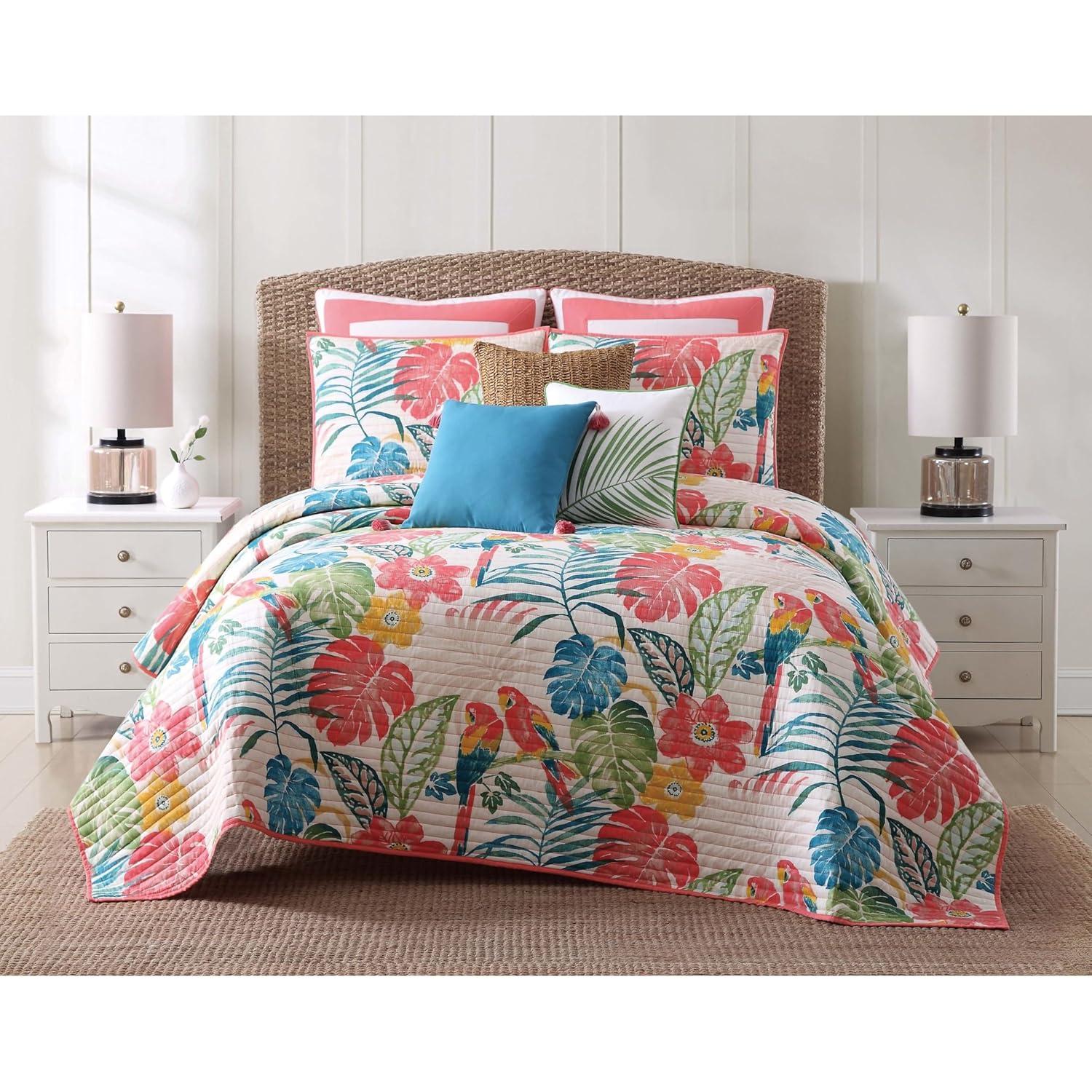 Coco Paradise Tropical Multi-Color Cotton King Comforter Set