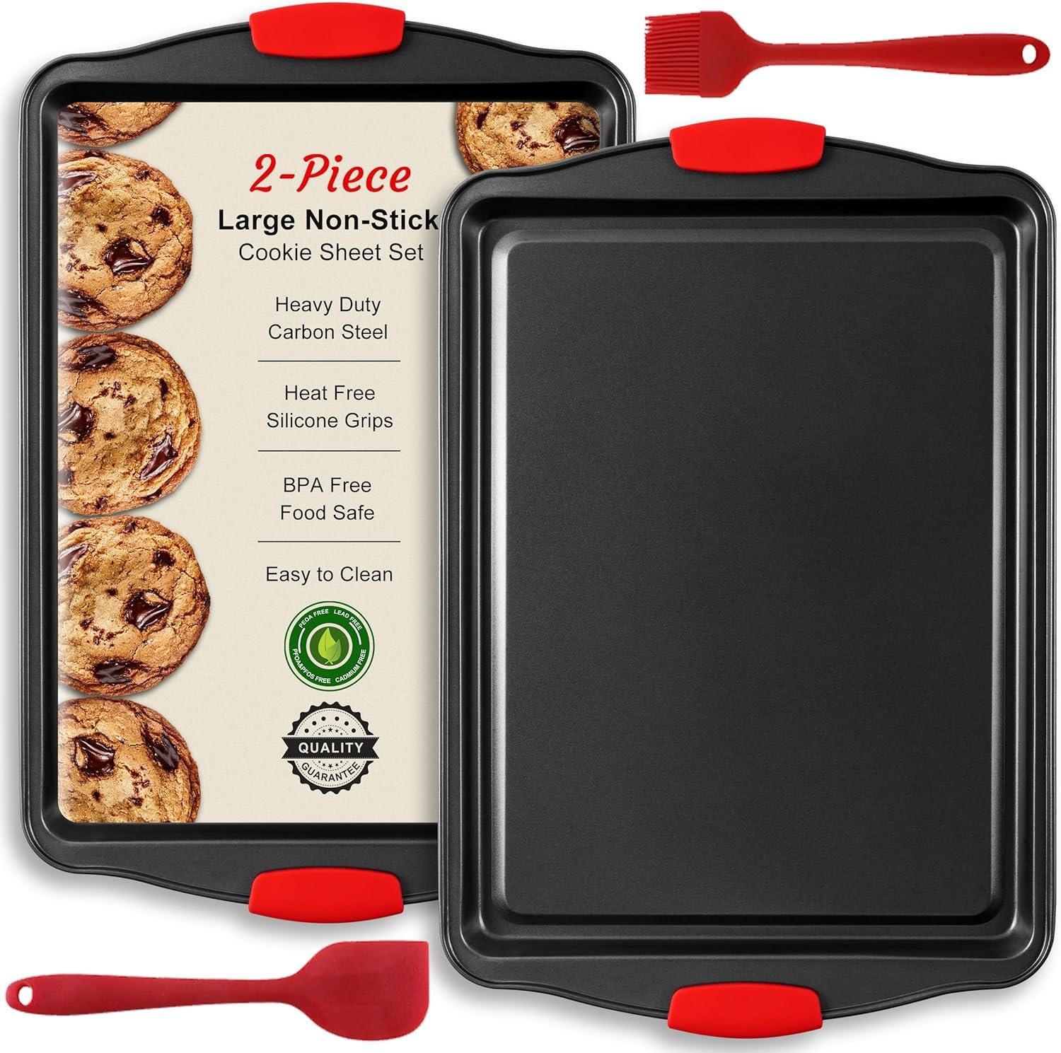 Lifemaster Lifemaster Non-Stick Steel 2 Piece Baking Sheet Set
