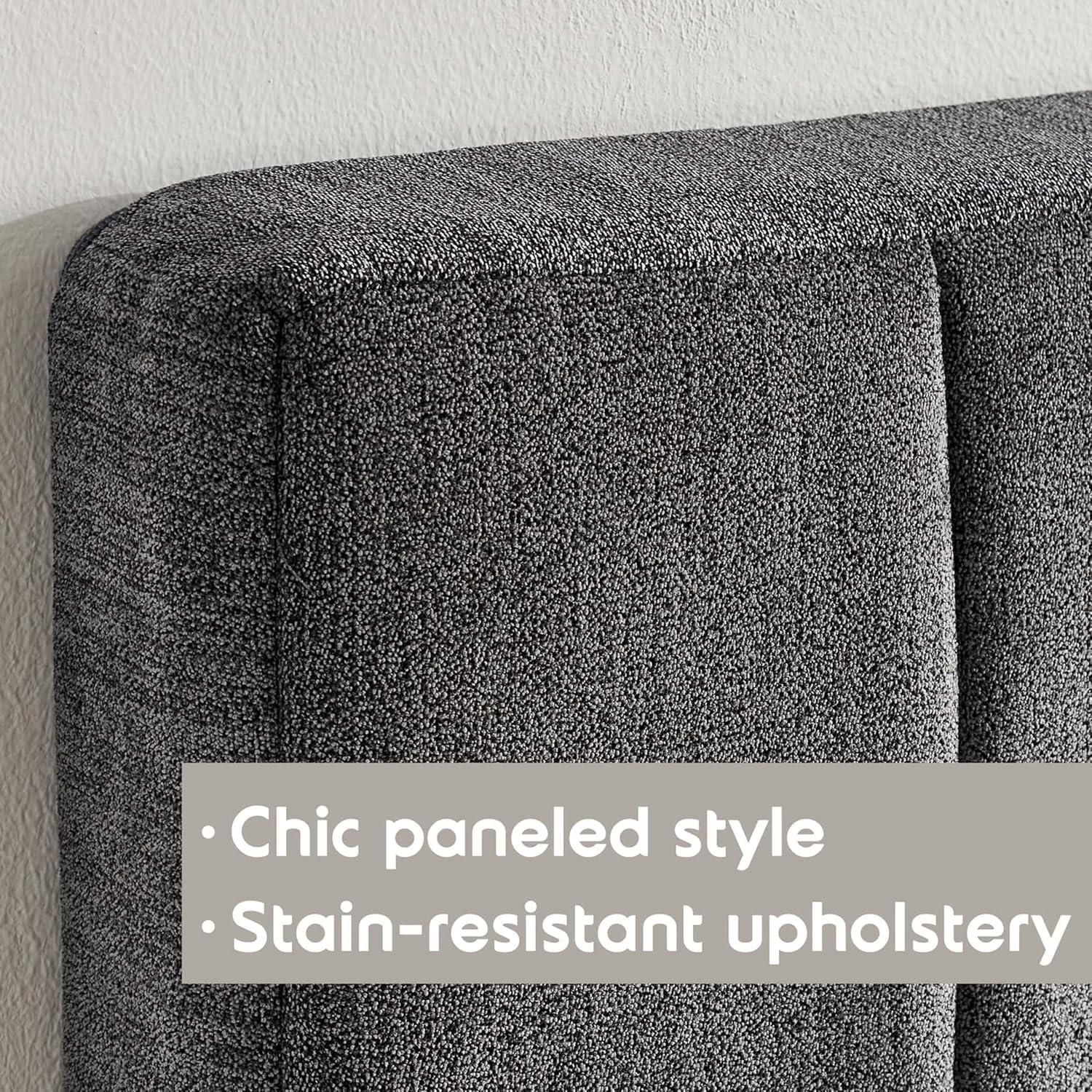 Upholstered Queen Headboard - Easy Assemble Wall Mounted Headboard with 3D Soundproof Wall Panels for Queen Size Bed - Gray