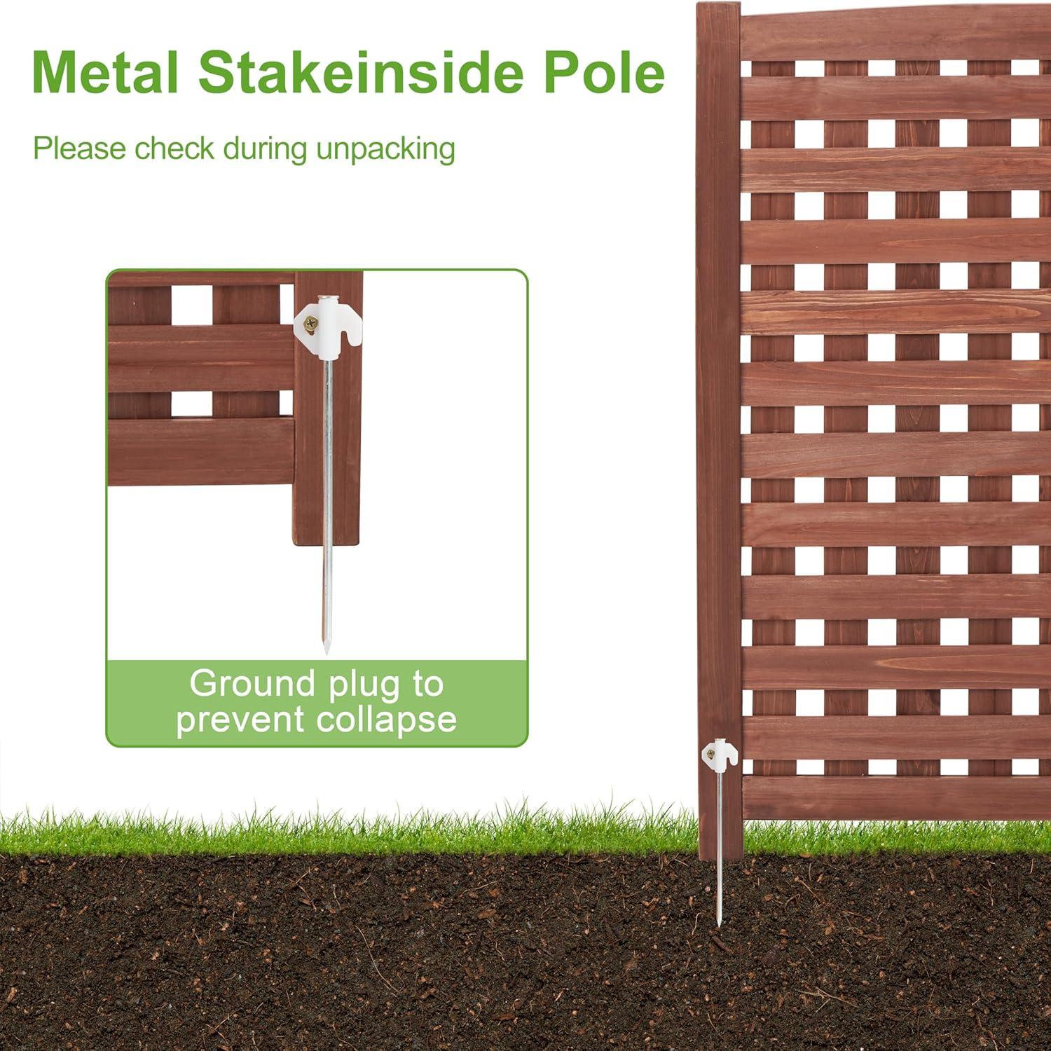 3-Panel Outdoor Air Conditioner Fence Screen, Outside Wood Privacy Fence, 32" W x 38" H