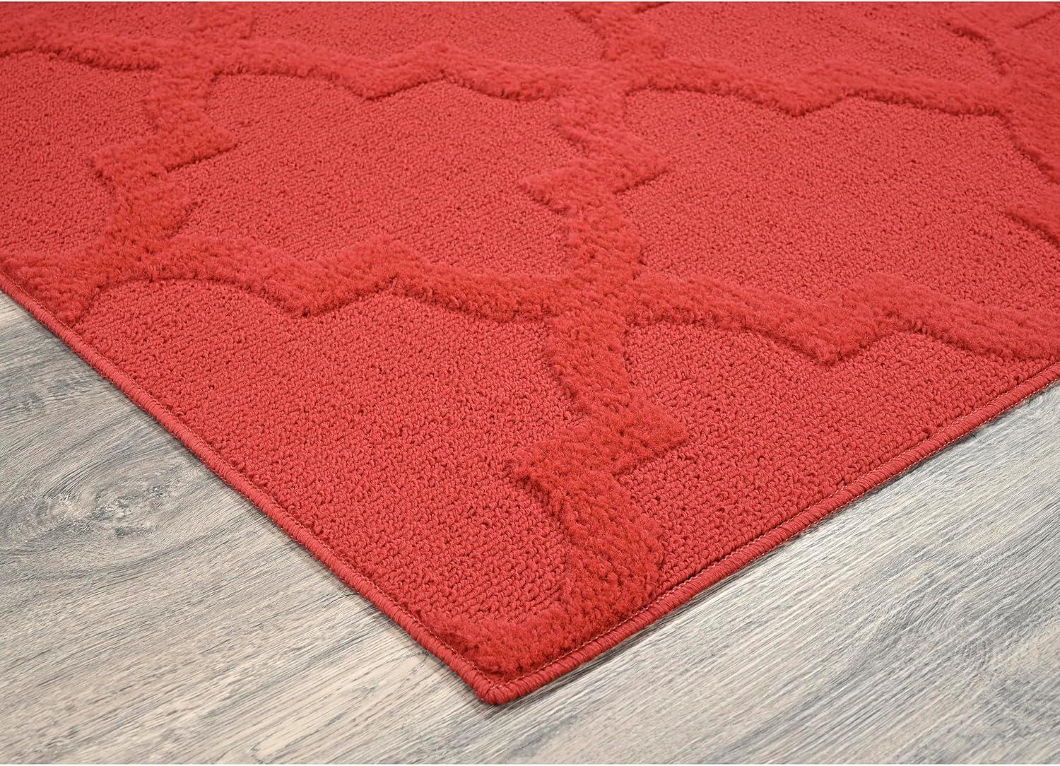 Garland Rug Quatro Polypropylene Chili Red Indoor Area Rug, 7'6" x 9'6"