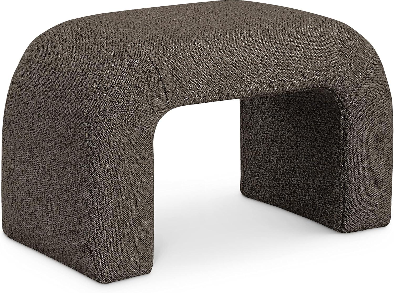 Meridian Furniture Niagara Black Boucle Fabric Bench