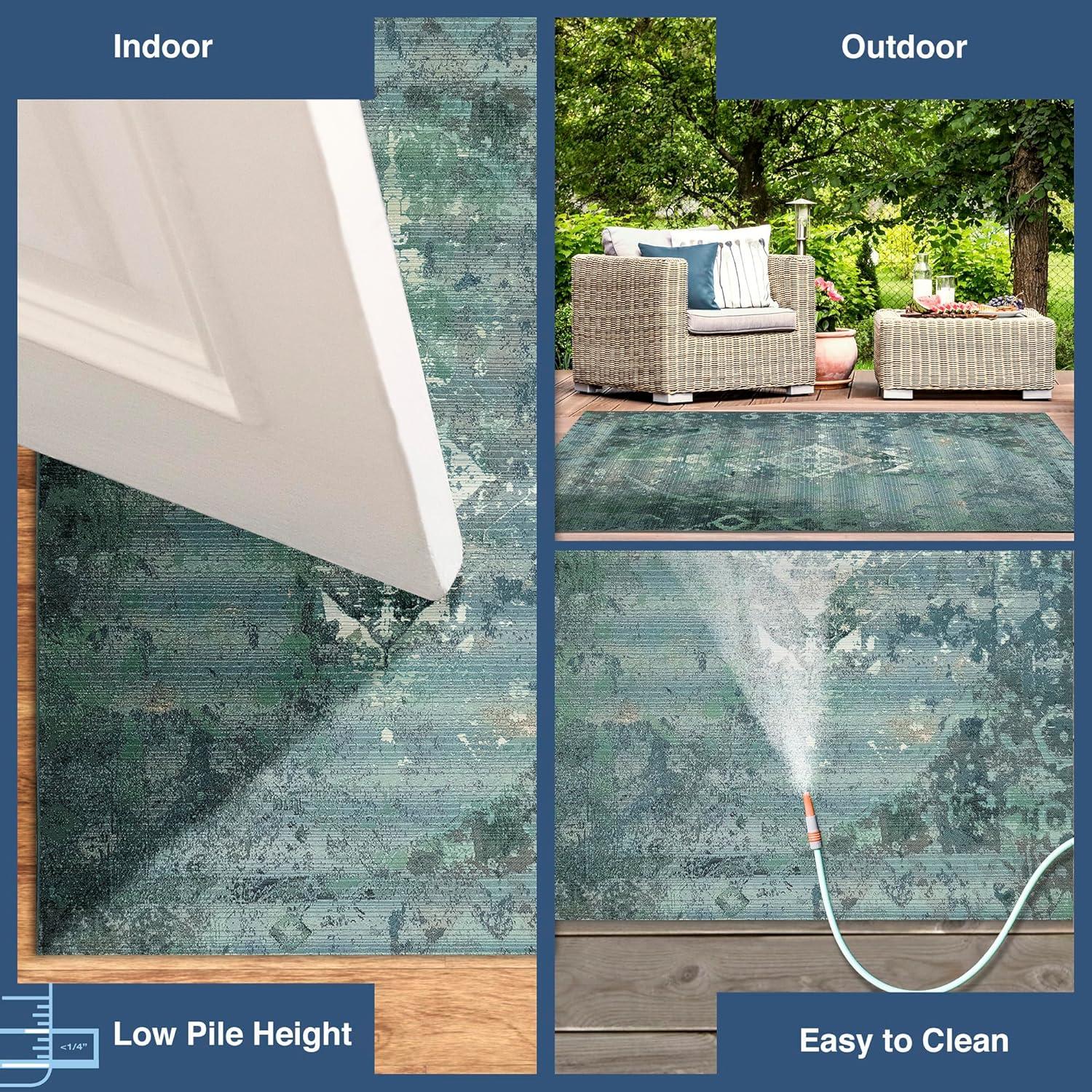Liora Manne Marina Kermin Indoor/Outdoor Rug Blue 3'3" x 4'11"