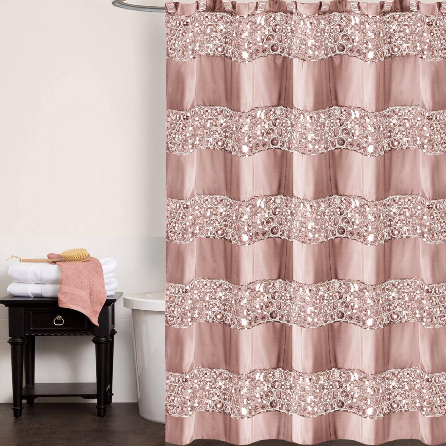 Popular Bath Blush Sinatra Bath Decor Accessories, Premium, Durable, Acrylic Resin, Eco-Friendly Shower Curtain (70" W x 72" L)