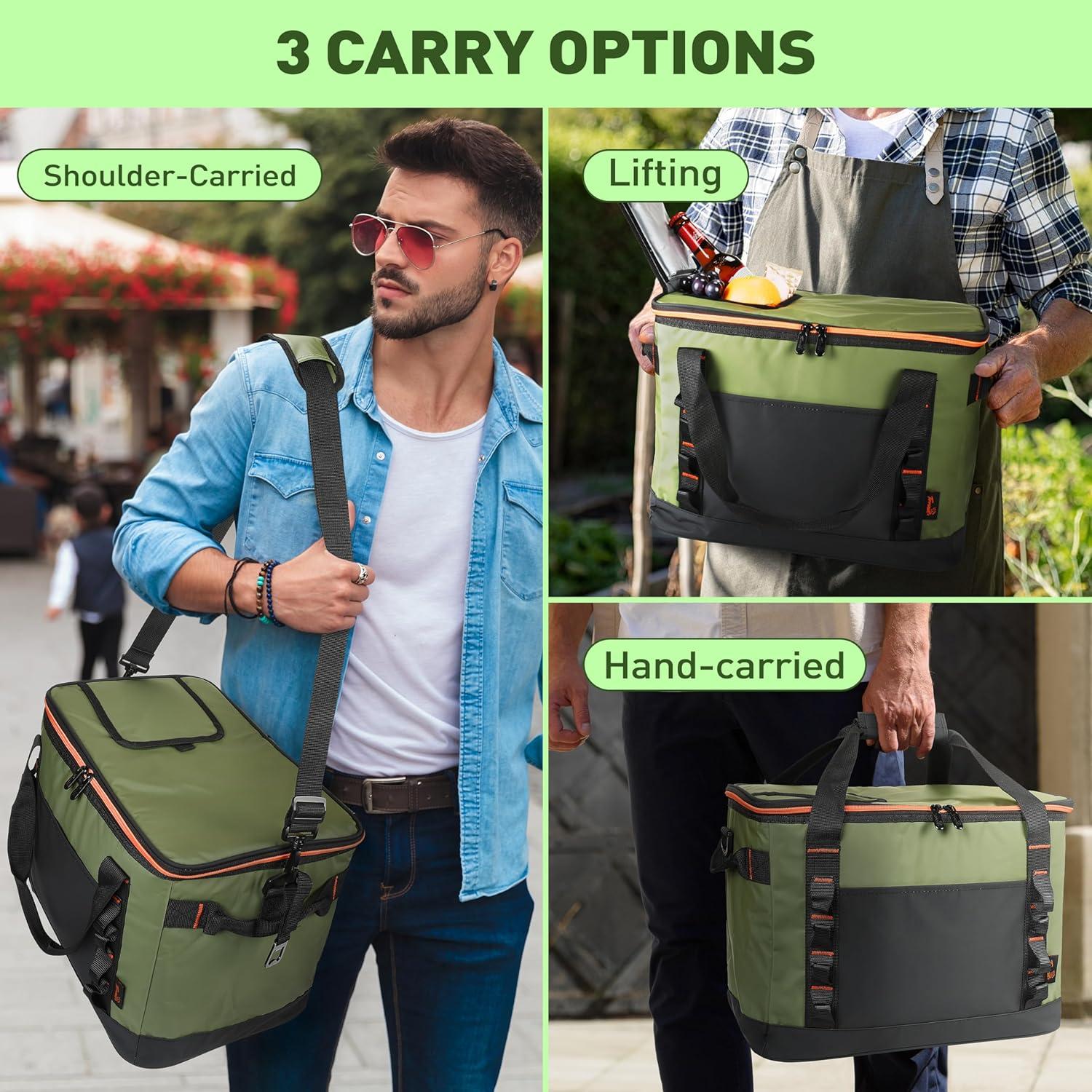 Tirrinia Tirrinia 31qt/48 Cans Soft Sided Cooler, Large capacity Soft Ice Chest, Portable Beach Cooler, Tirrinia CB