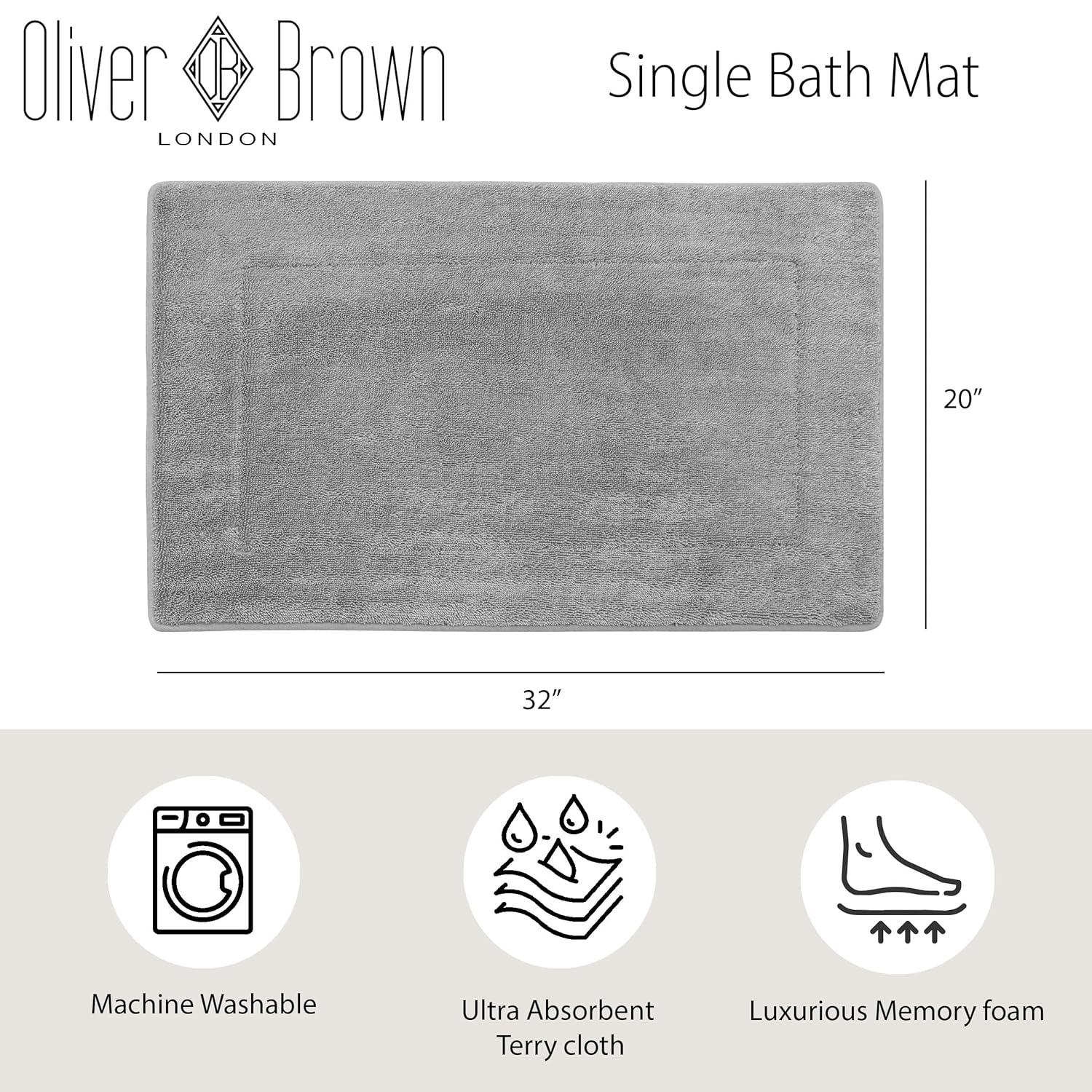 Terry Bath Mats, Set of 2 Memory Foam Bath Rugs, Non-Slip, 100% Polyester, Premium Bathroom Decor, Machine Washable, Measures 17 in. x 24 in. / 20 in. x 32 in., Light Gray