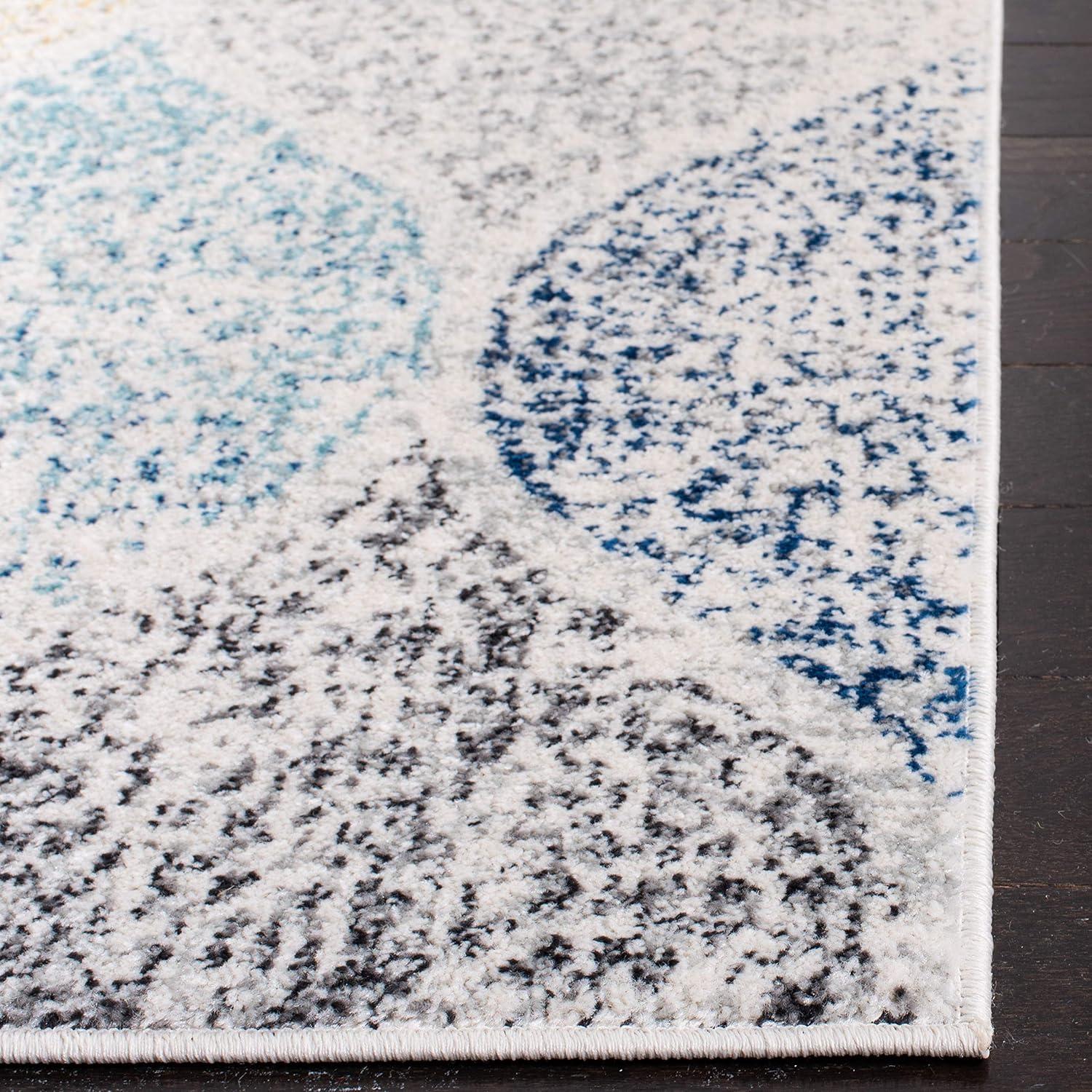 Madison MAD604 Power Loomed Indoor Area Rug - Ivory/Blue - 6'7"x6'7" - Safavieh