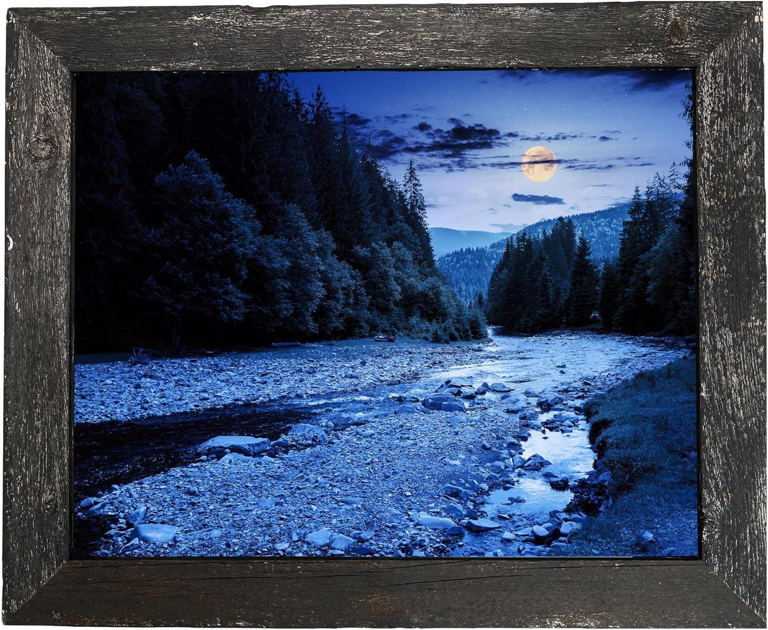 Rustic Farmhouse 11" x 17" Smoky Black Reclaimed Wood Picture Frame (1.50" Molding)