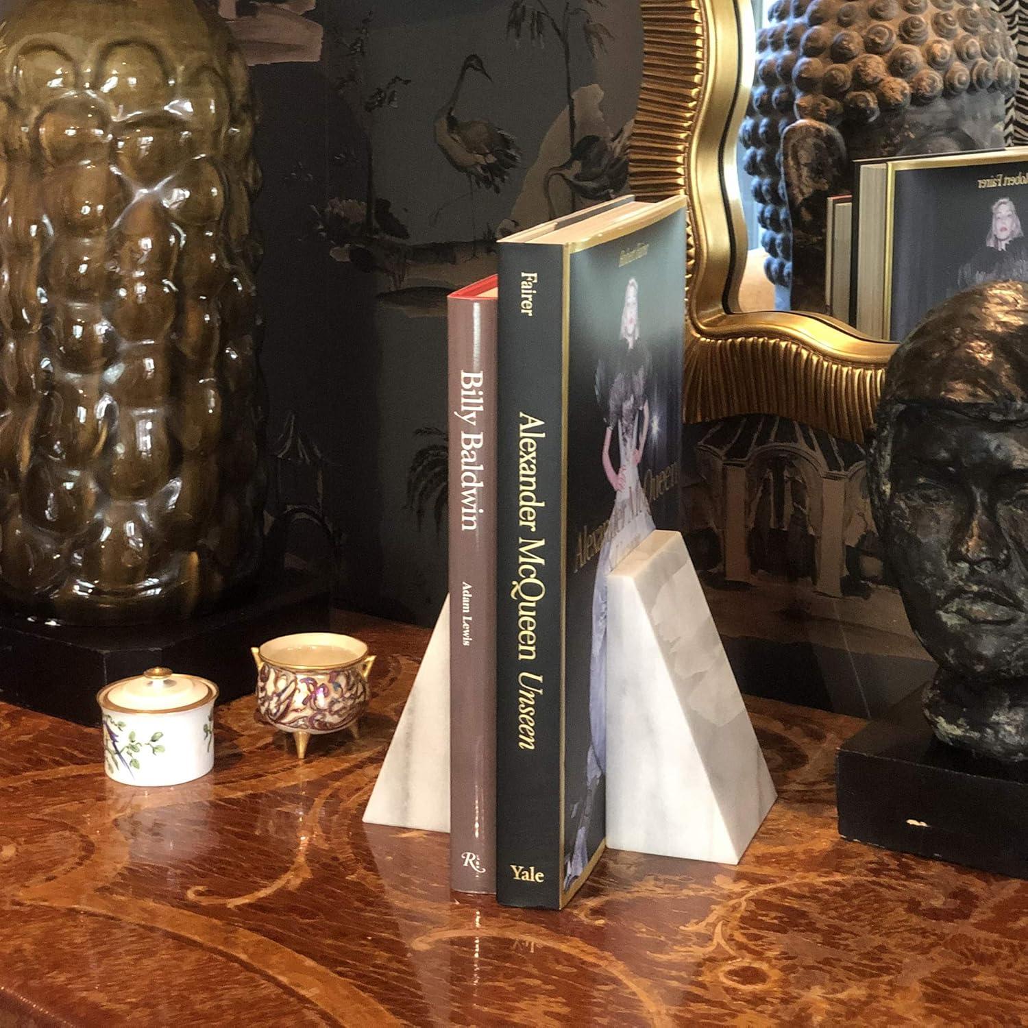 Triangular 100% Natural Polished Marble Bookends