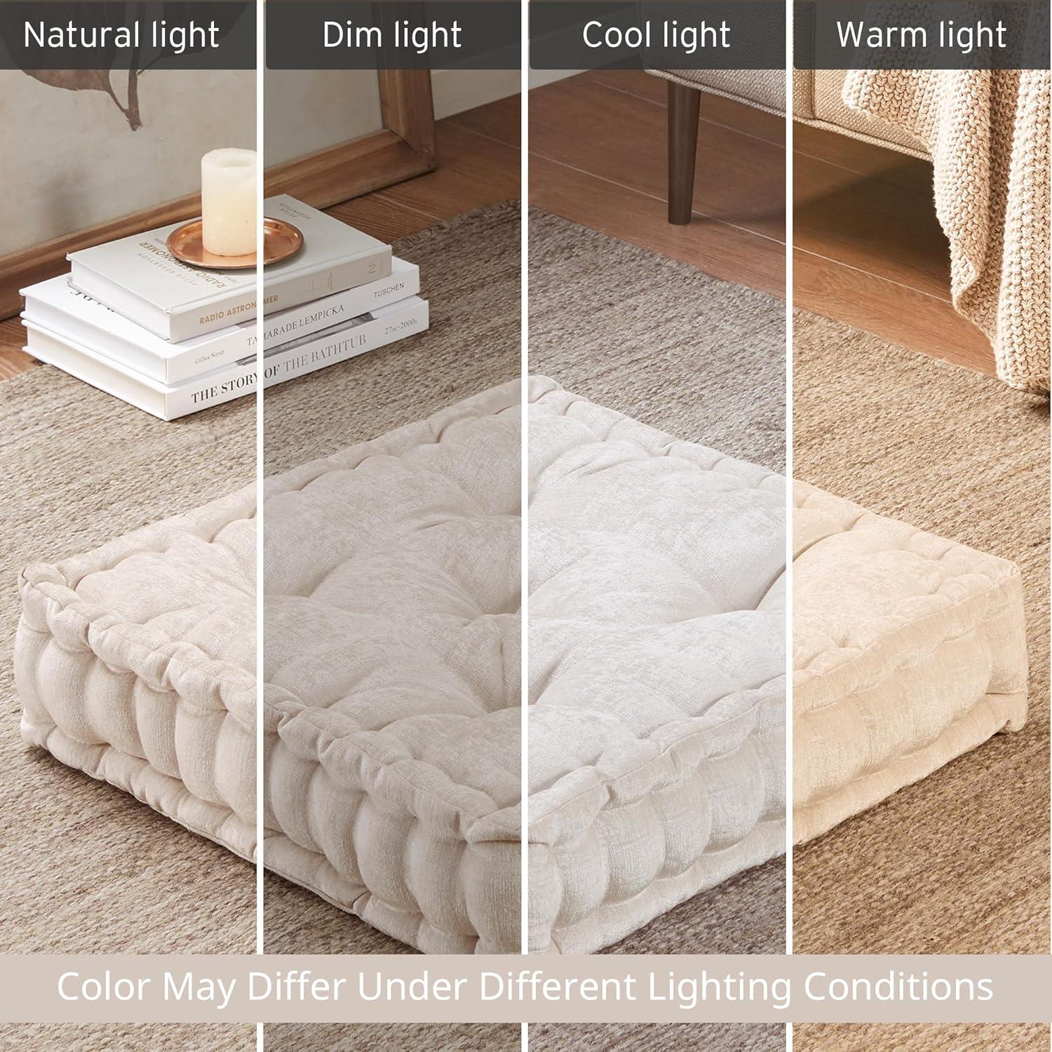 Intelligent Design Azza Poly Chenille Square Floor Pillow Cushion