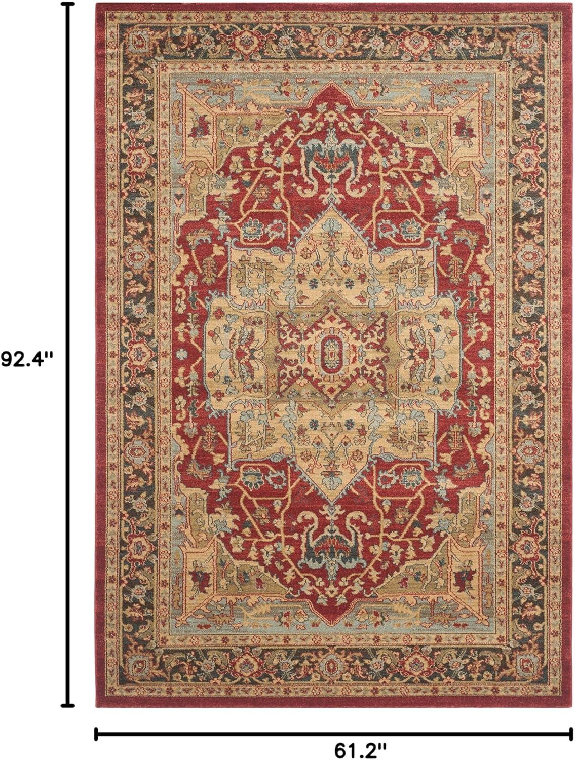 Mahal MAH625 Power Loomed Area Rug - Natural/Navy - 5'1"x7'7" - Safavieh.