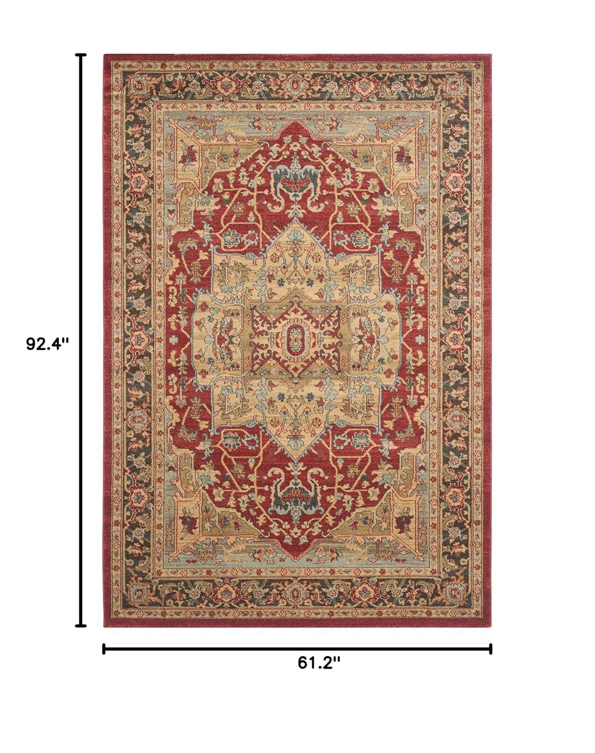 Mahal MAH625 Power Loomed Area Rug - Natural/Navy - 5'1"x7'7" - Safavieh.