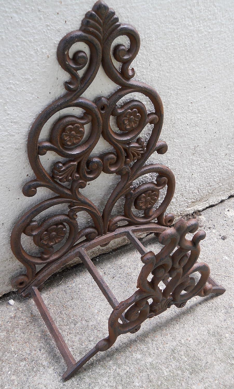 Ornate Brown Cast Iron Garden Hose Holder