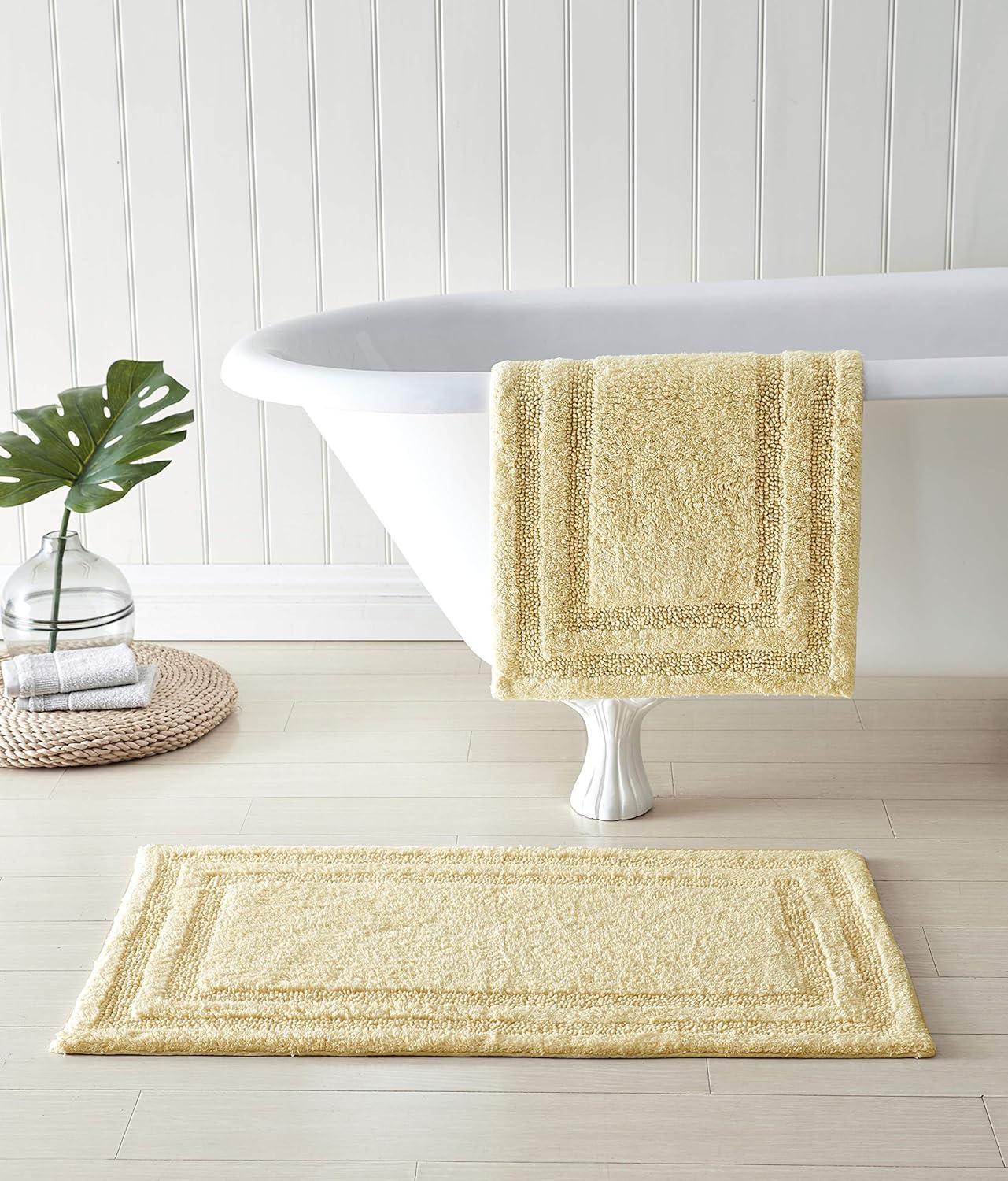 Isla 2-Piece Beige Cotton Bath Rug Set