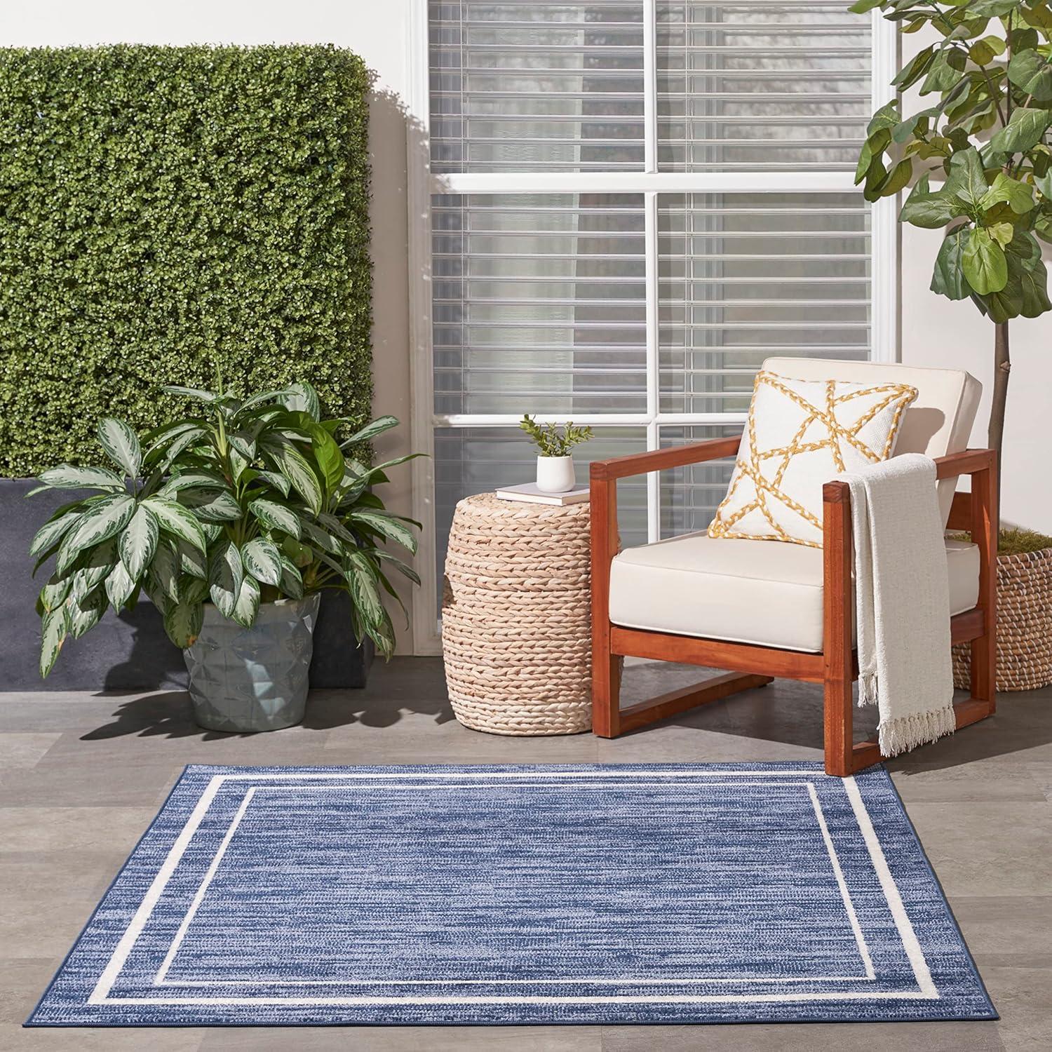 Nourison Essentials Bordered Indoor Outdoor Area Rug