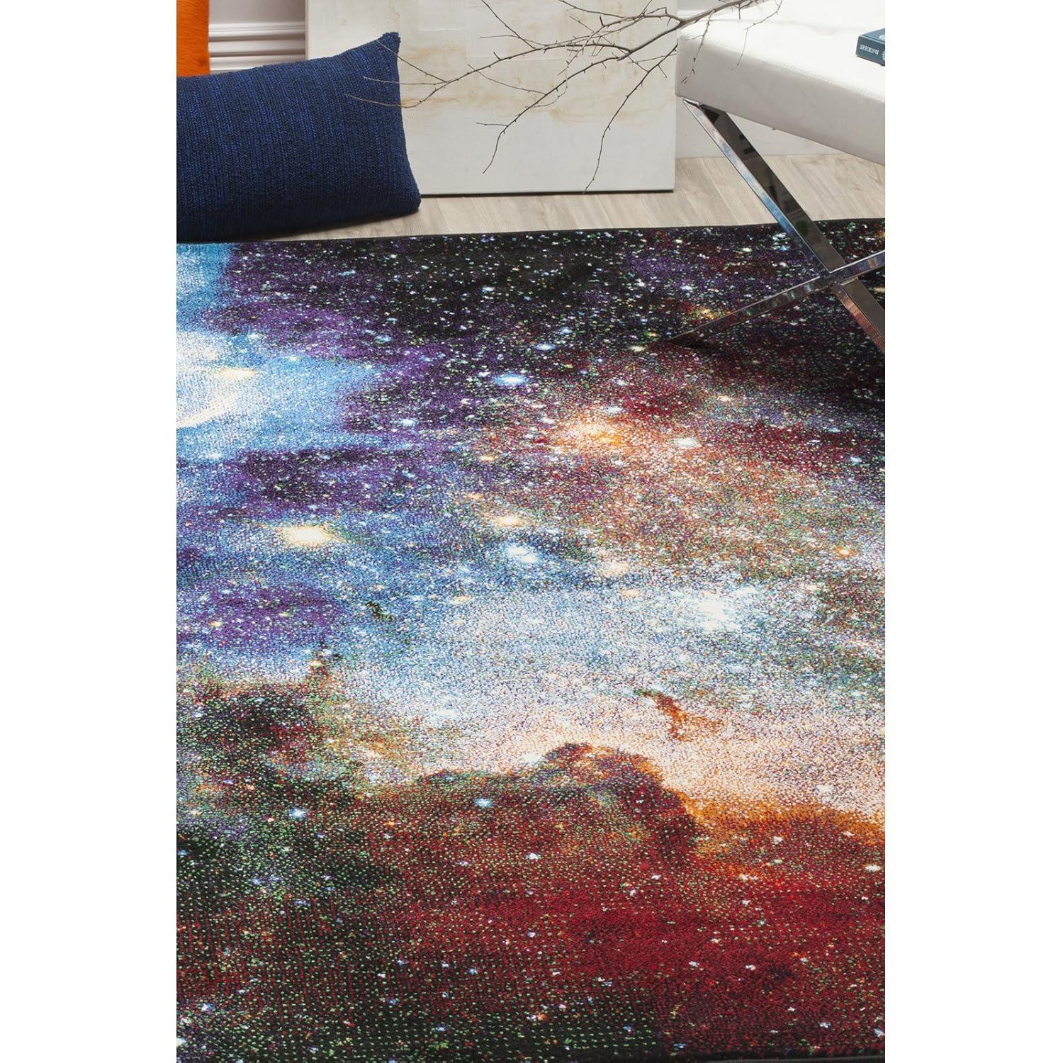 Galaxy GAL109 Power Loomed Indoor Runner - Orange/Multi - 2'7"x5' - Safavieh