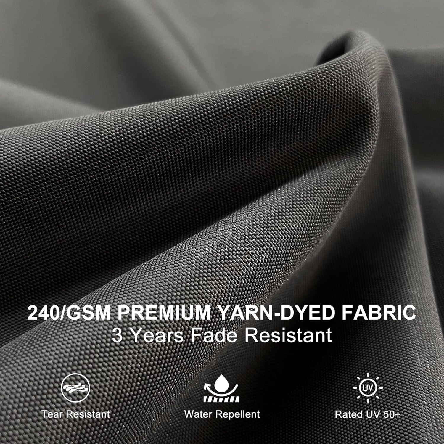 PURPLE LEAF 12 Feet Double Top Deluxe Square Patio Umbrella Offset Hanging Umbrella Cantilever Outdoor Market Umbrella Garden, Black