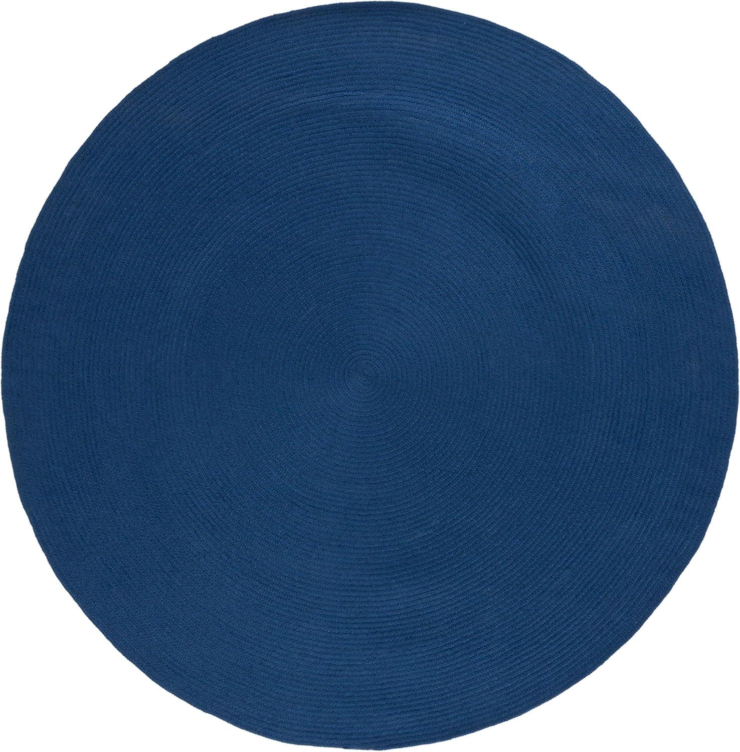 Braided BRD402 Hand Woven Area Rug - Dark Blue - 5' round - Safavieh.