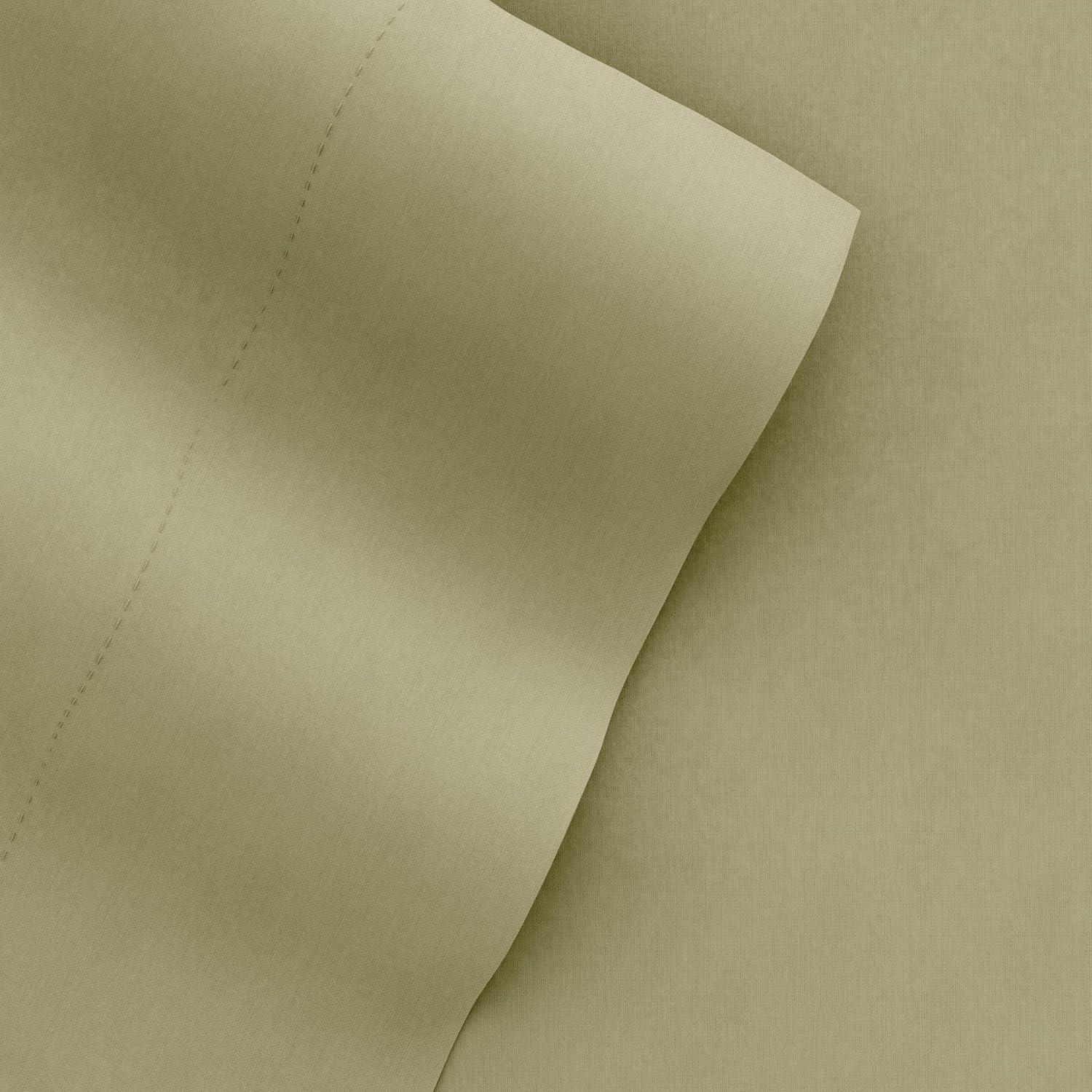 Twin Extra Long, Sage Solid Microfiber 6 Piece Bed Sheet Set, by Noble Linens