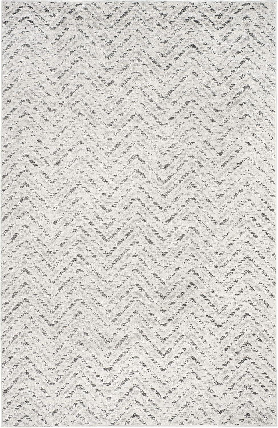 Adirondack ADR104 Power Loomed Area Rug - Ivory/Charcoal - 5'1"x7'6" - Safavieh.
