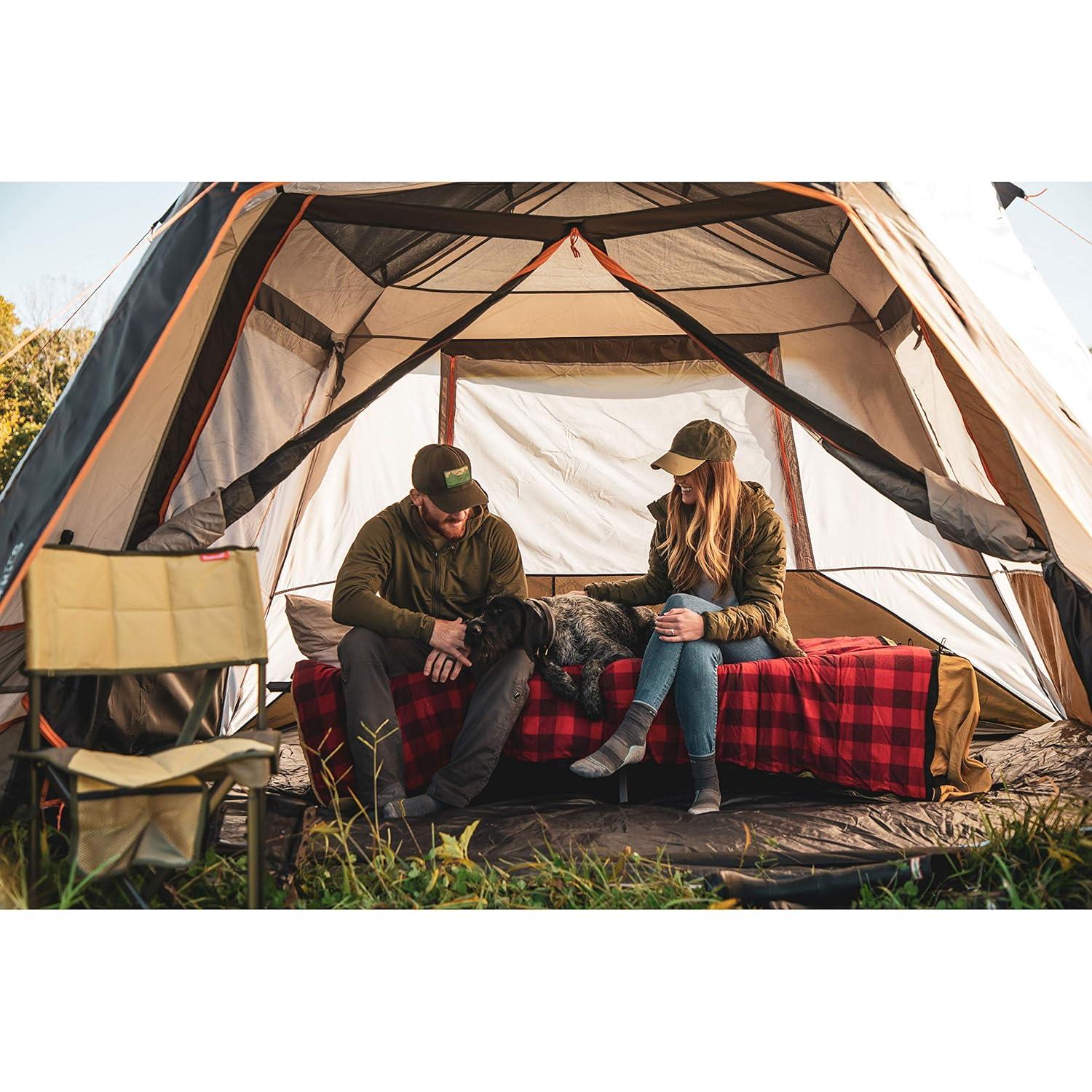 Gray 6-Person Three-Season Instant Cabin Tent with Carry Bag