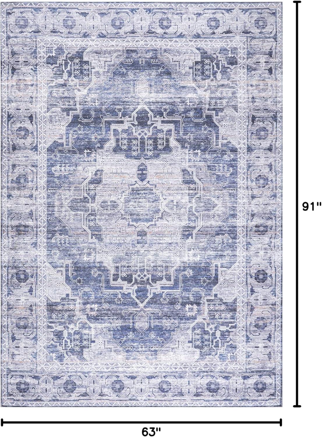 Alanya Ornate Medallion Washable Area Rug - JONATHAN Y