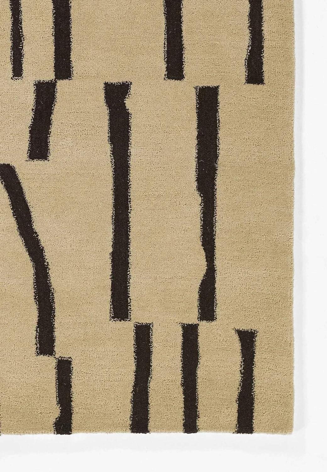 Momeni 8'x10' Simba Safari Handtufted Area Rug Ivory: Wool, Geometric Pattern, Medium Pile, Indoor, Rectangle