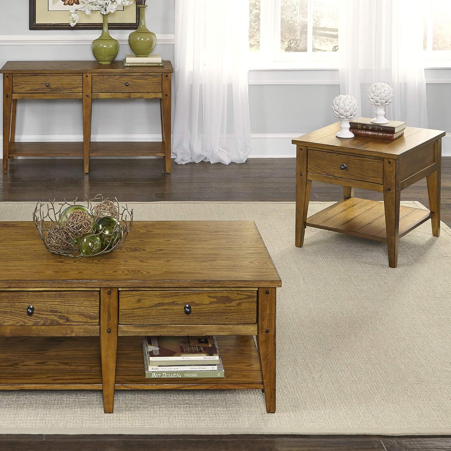 Lake House Medium Brown End Table