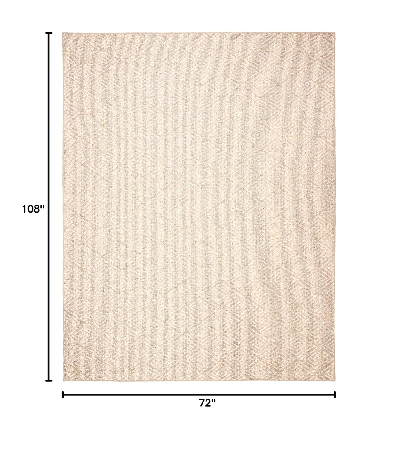 Palm Beach PAB360 Power Loomed, Jacquard Weave Indoor Area Rug - 6'x9' - Beige/Beige - Safavieh