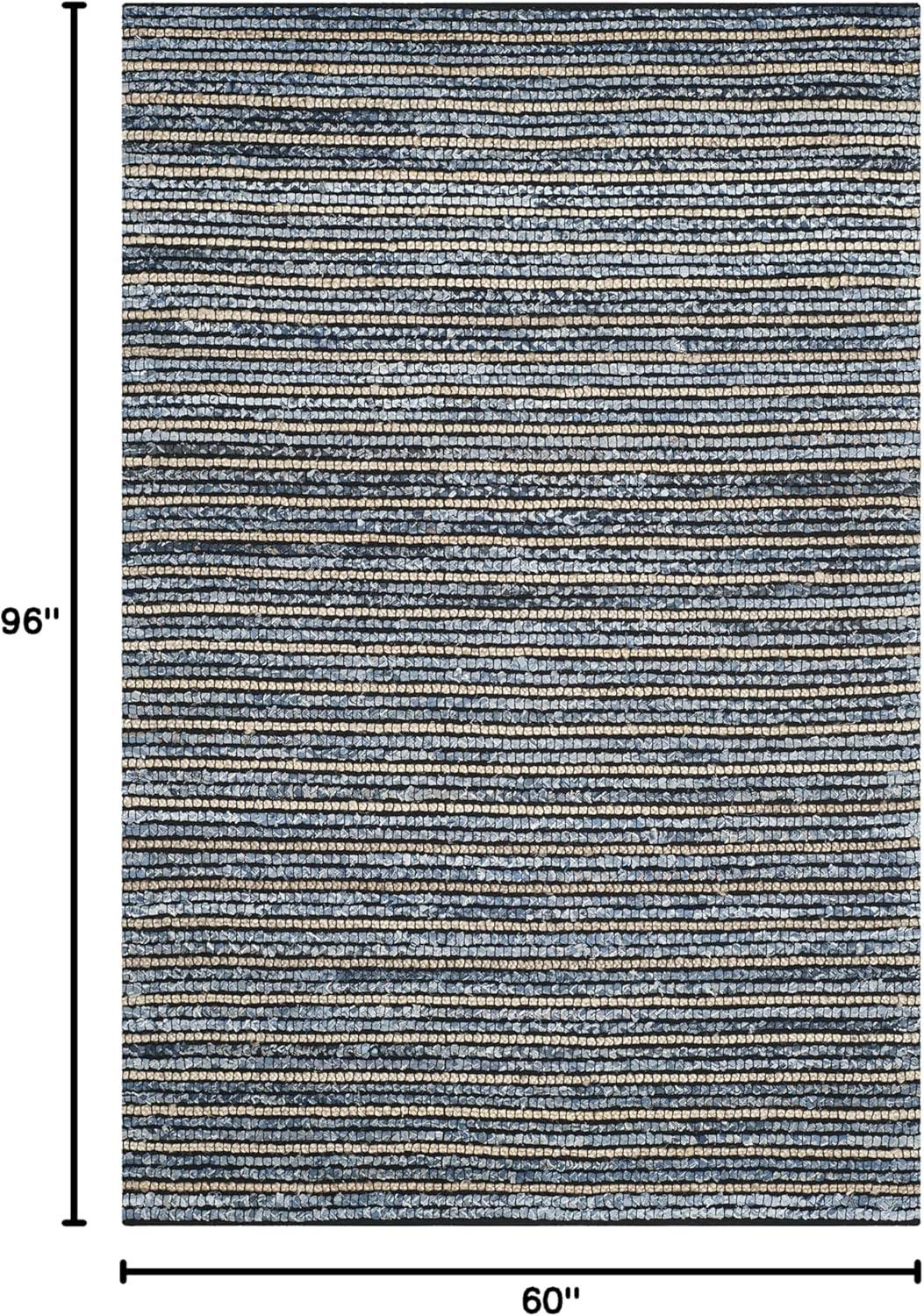 Cape Cod CAP363 Hand Woven Area Rug - Blue/Natural - 5'x8' - Safavieh.