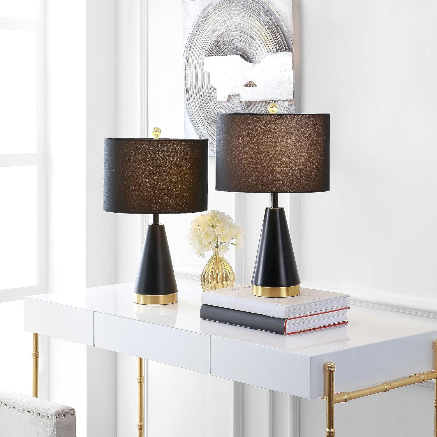 Penla Table Lamp (Set of 2) - Black/Brass Gold - Safavieh.