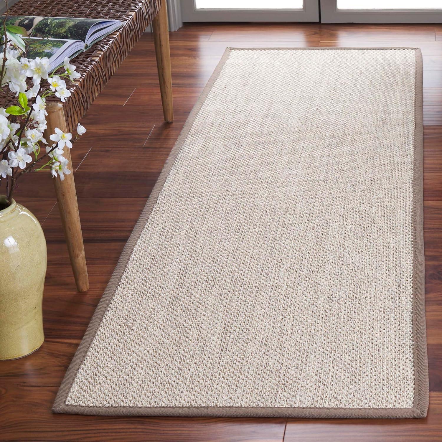 Natural Fiber NF143 Power Loomed Indoor Runner Rug - Marble/Khaki - 2'6"x8' - Safavieh.