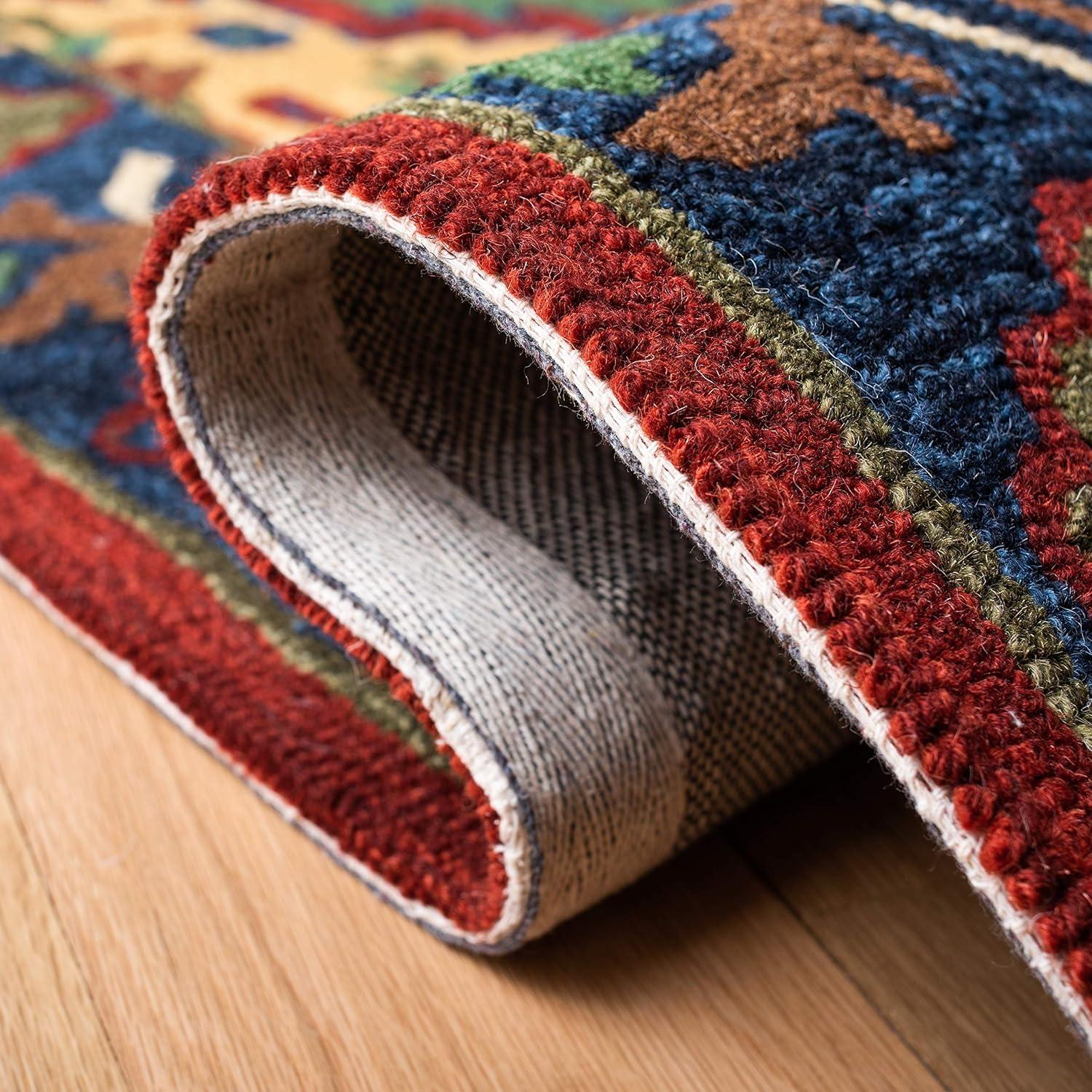 Heritage HG354 Handmade Area Rug - 9'x12' - Red/Blue - Safavieh