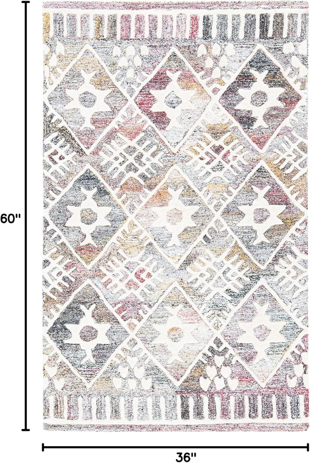 Roslyn ROS803 Hand Tufted Area Rug - Red/Ivory - 3'x5' - Safavieh.