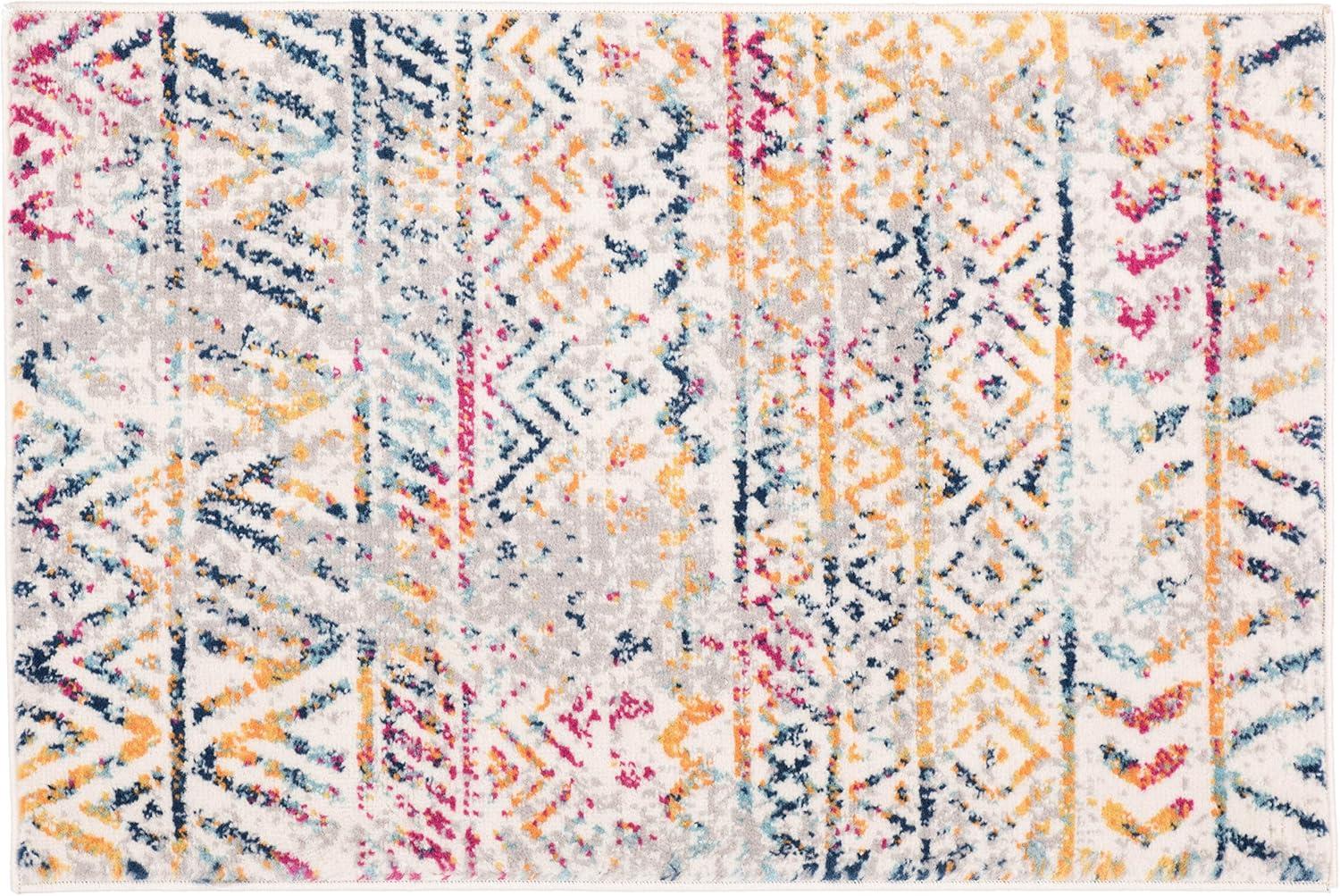 World Rug Gallery Geometric Distressed Bohemian Area Rug