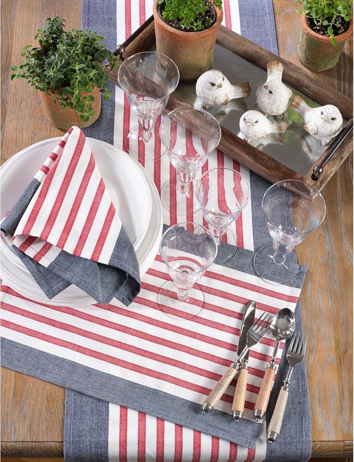 Hbard Striped Independence Day Table Runnner