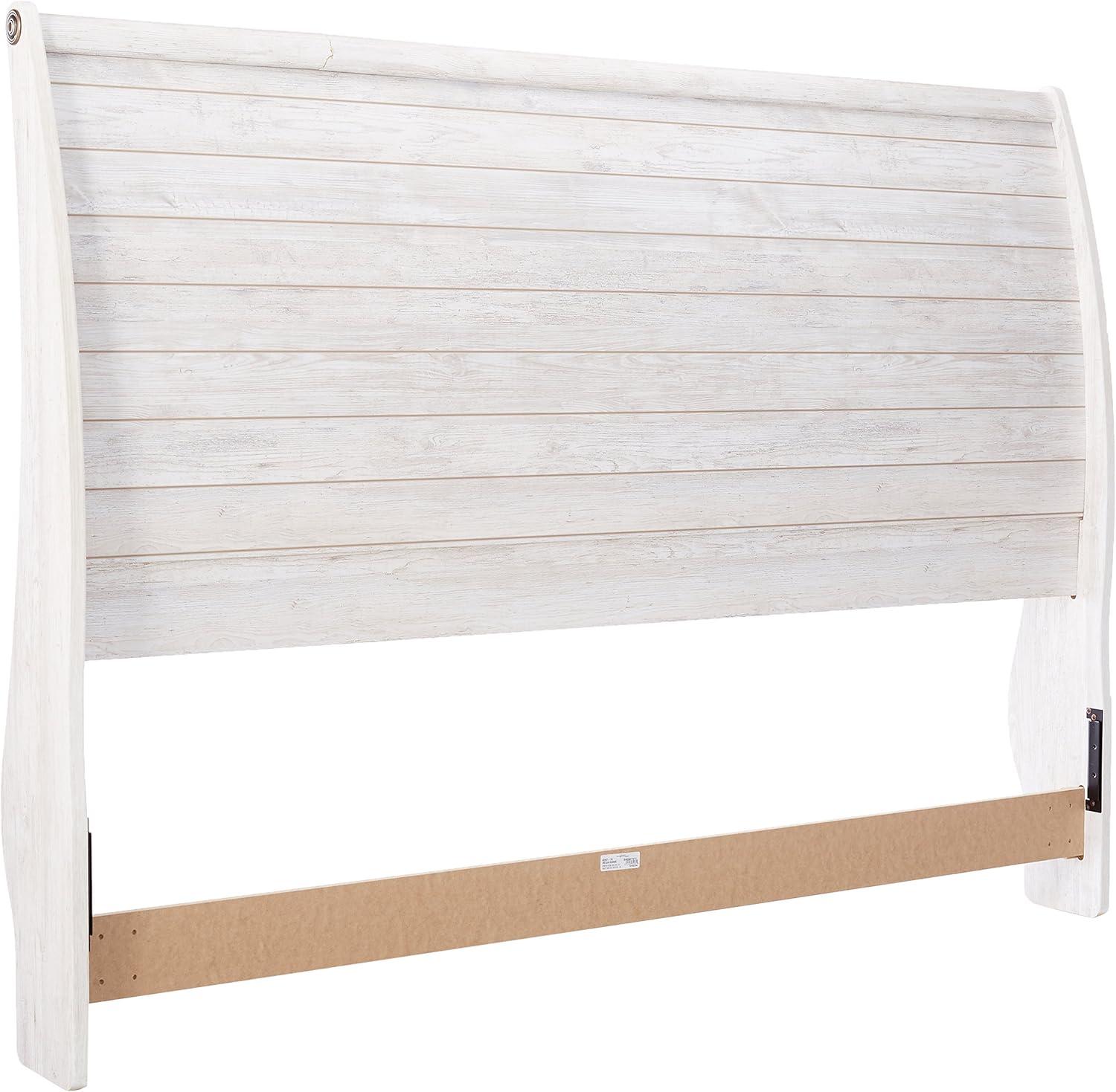 Transitional King Sleigh Bed in Two-Tone Beige Wood