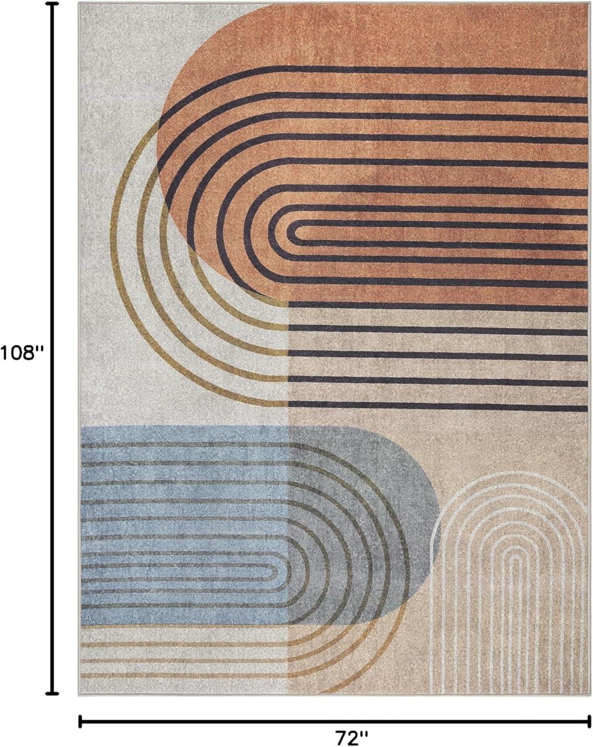 Town & Country Everyday Avani Everwash Non-Slip Backing Area Rug Beige/Rust